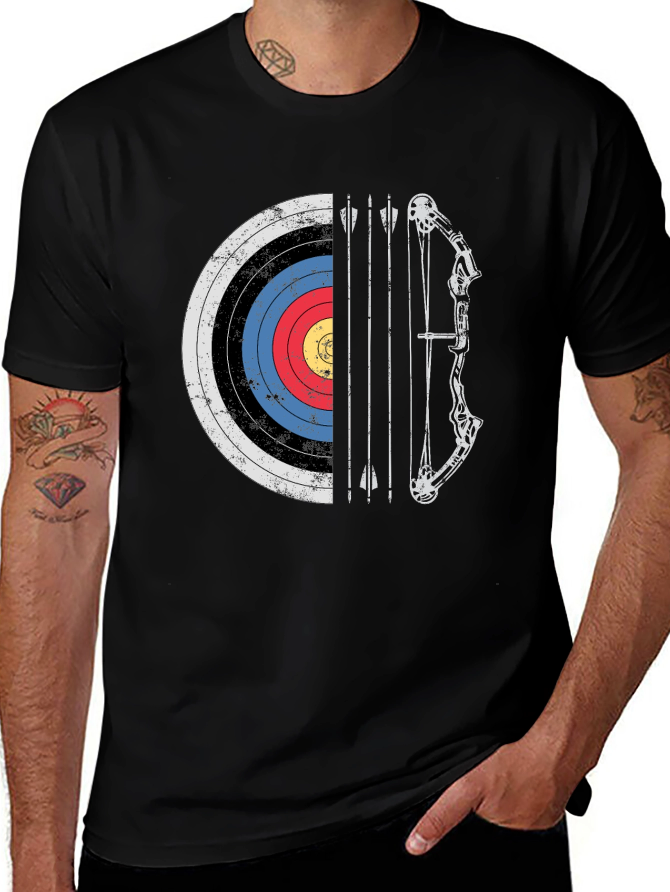 Variant 30 of Archery Target Bow and Arrow Graphic Tee