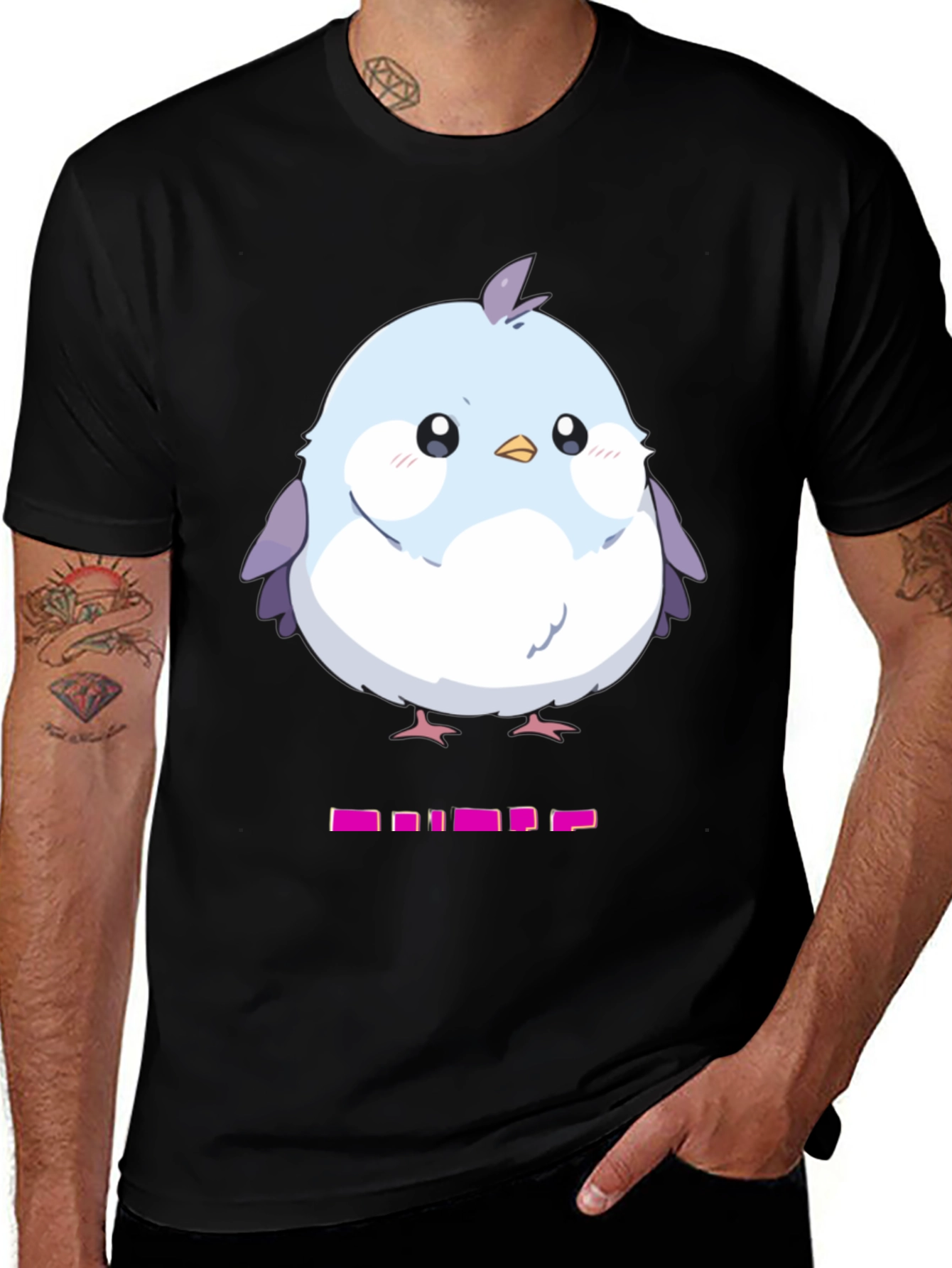 Variant 5 of Cute Blue Bird Graphic Tee - Trendy Casual Style