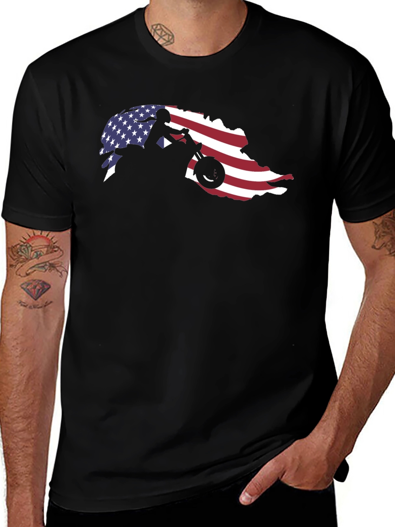 Variant 28 of American Flag Motocross T-Shirt