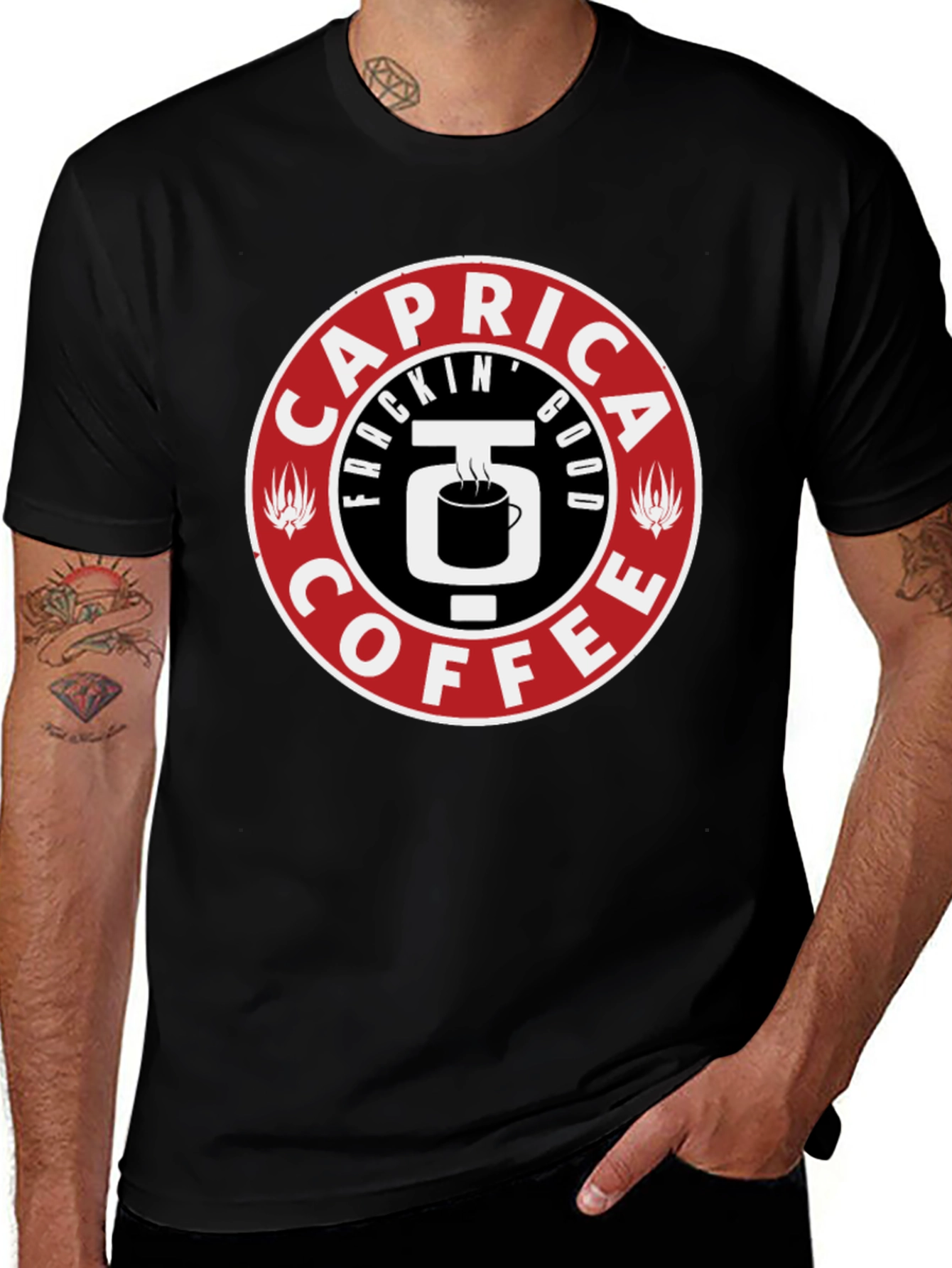 Variant 6 of Caprica Frackin' Good Coffee Graphic T-Shirt