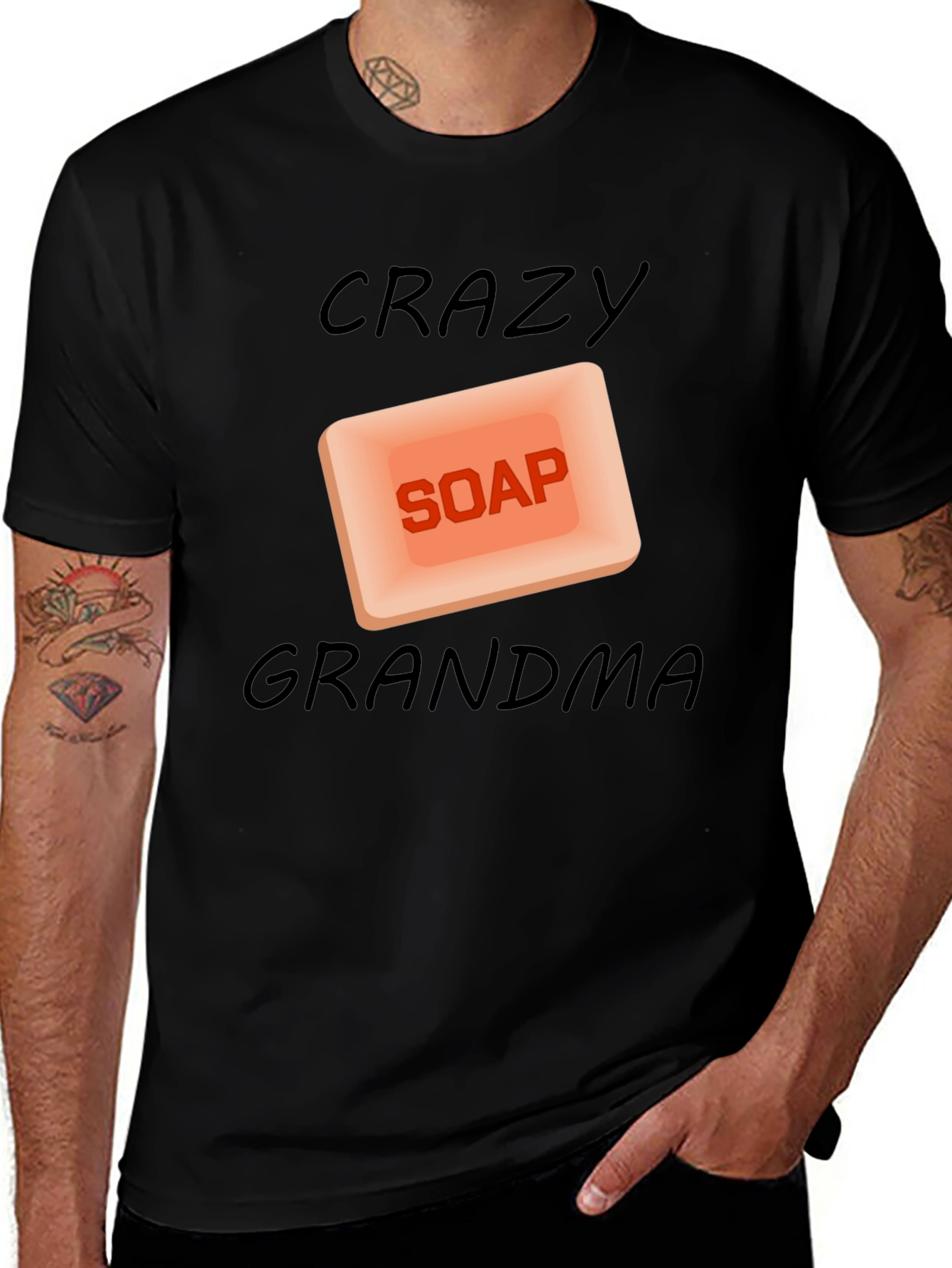 Variant 11 of Crazy Soap Grandma Black T-Shirt