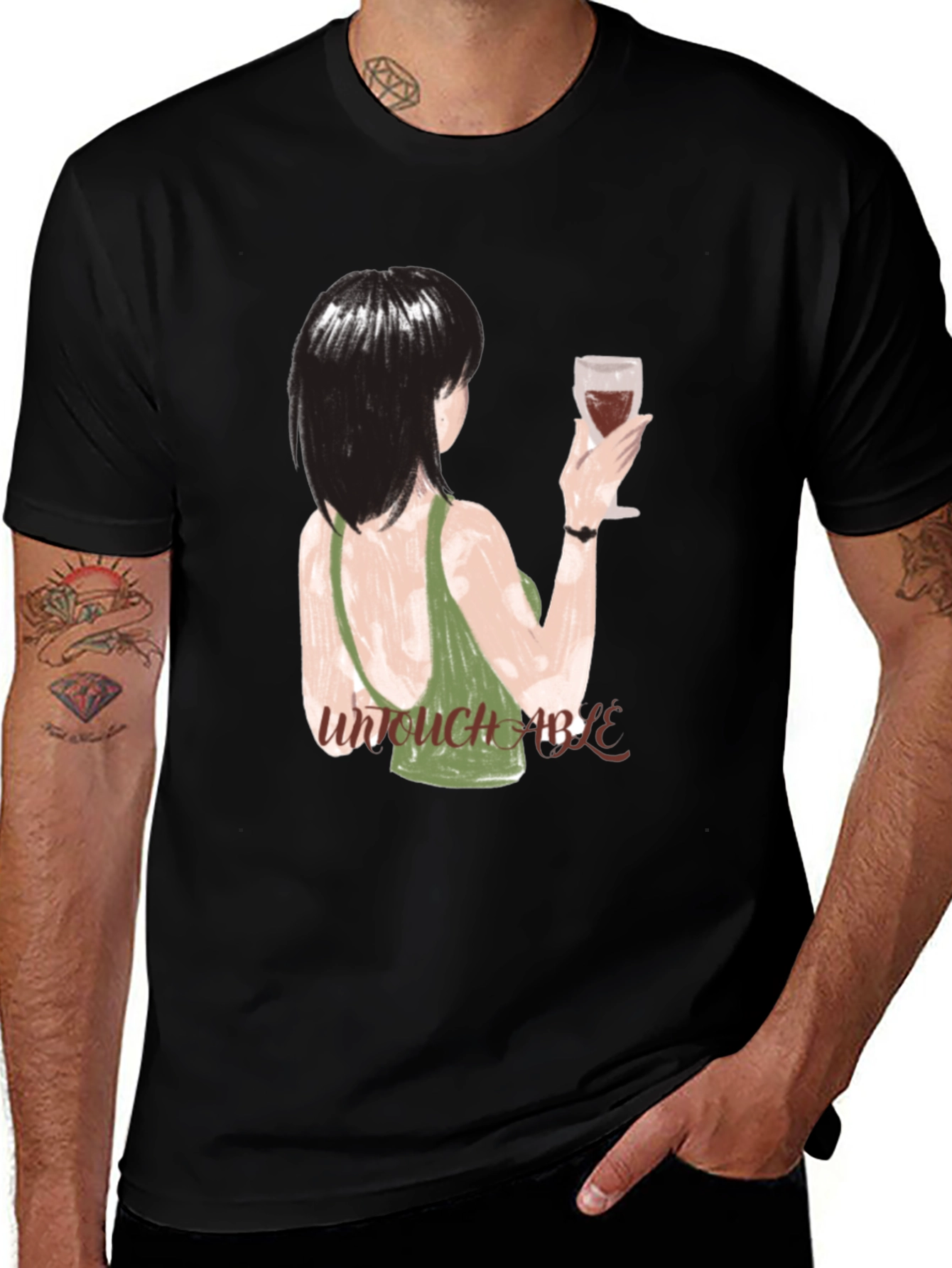 Variant 22 of Untouchable Graphic Tee - Artistic Women's Design