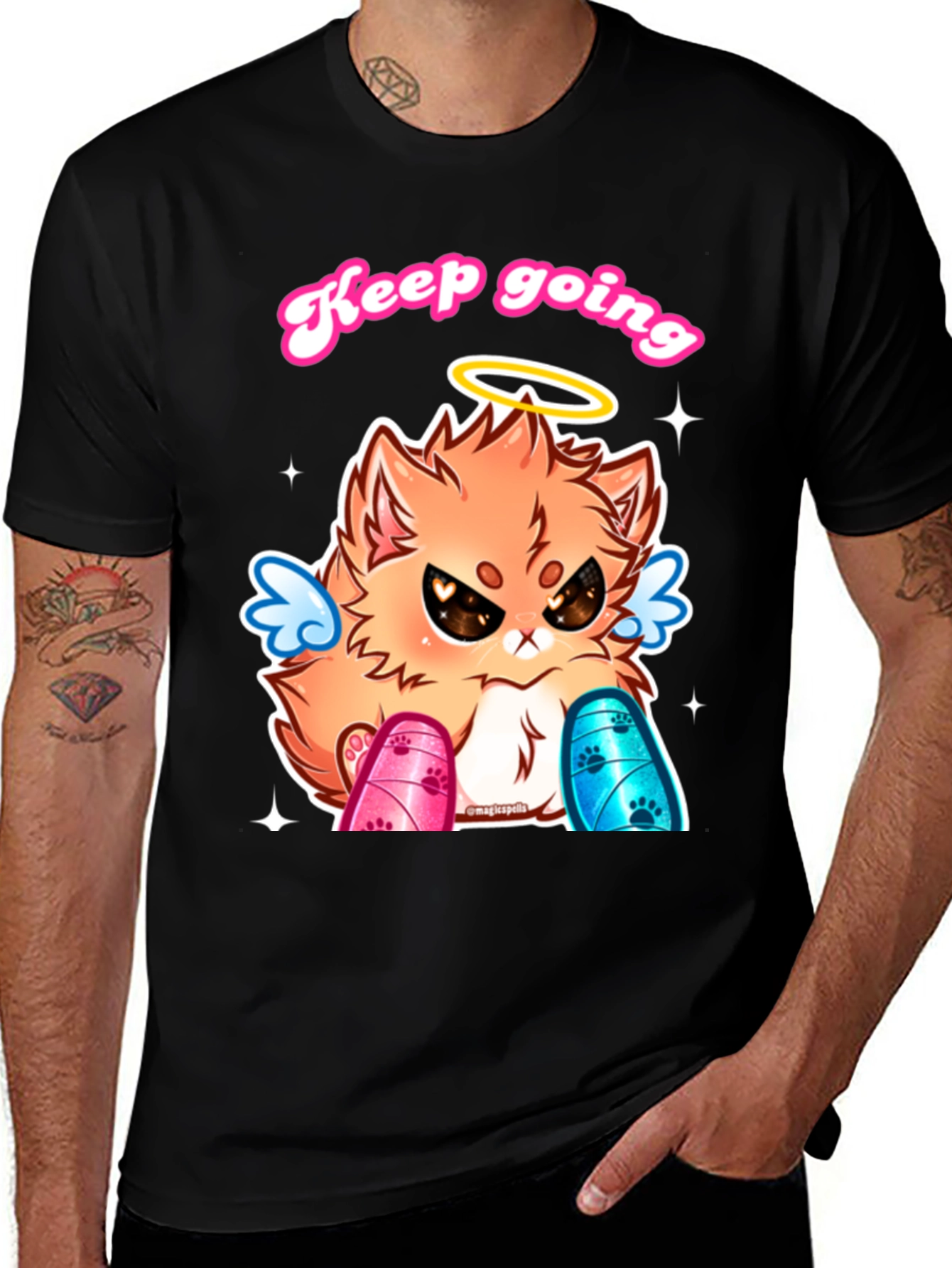 Variant 12 of Keep Going Angel Cat T-Shirt