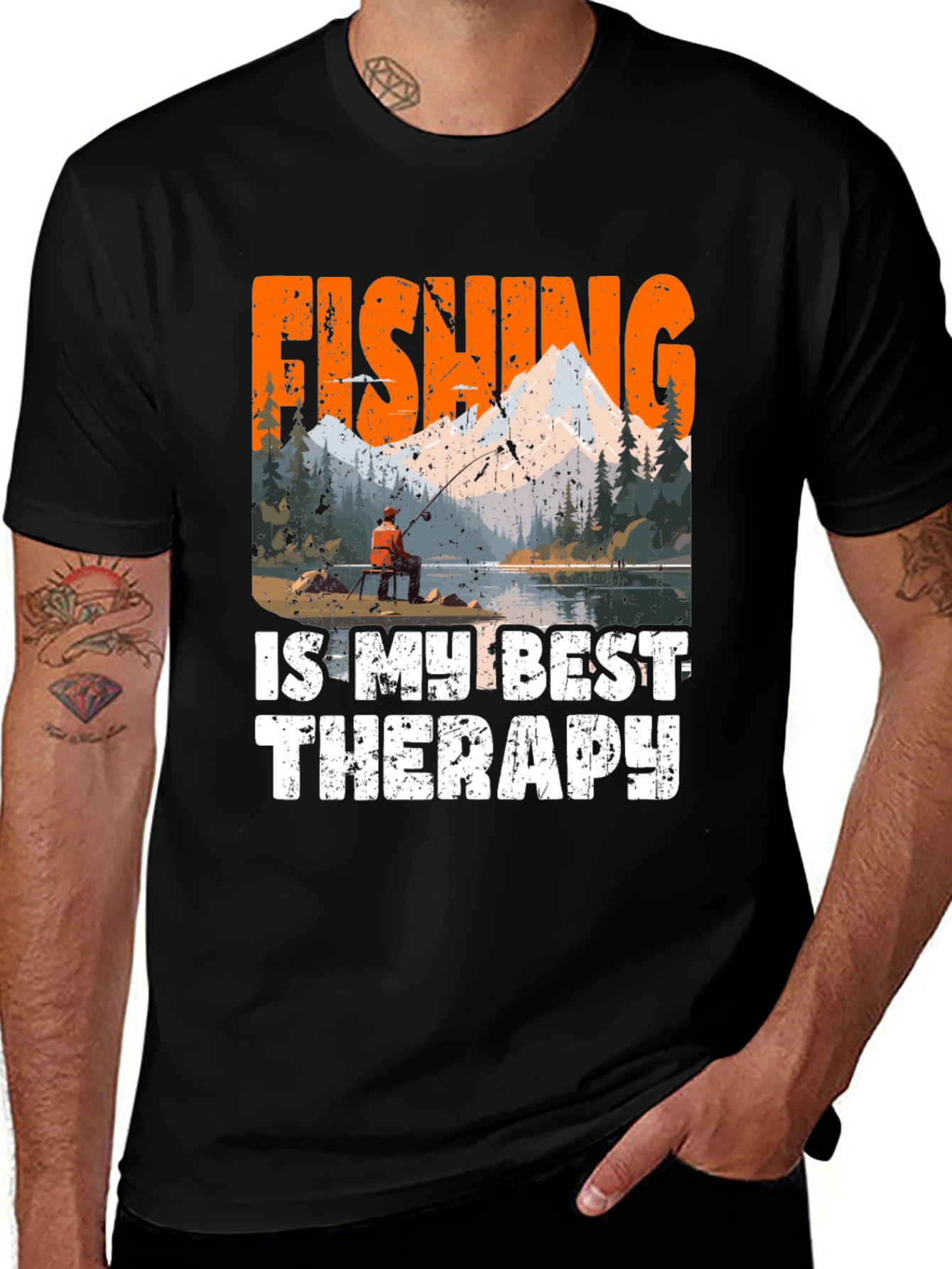 Variant 14 of Fishing is My Best Therapy Graphic T-Shirt