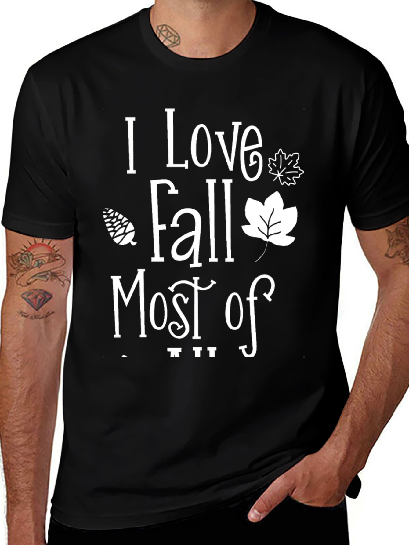 Variant 8 of I Love Fall Most Of All Black Graphic Tee