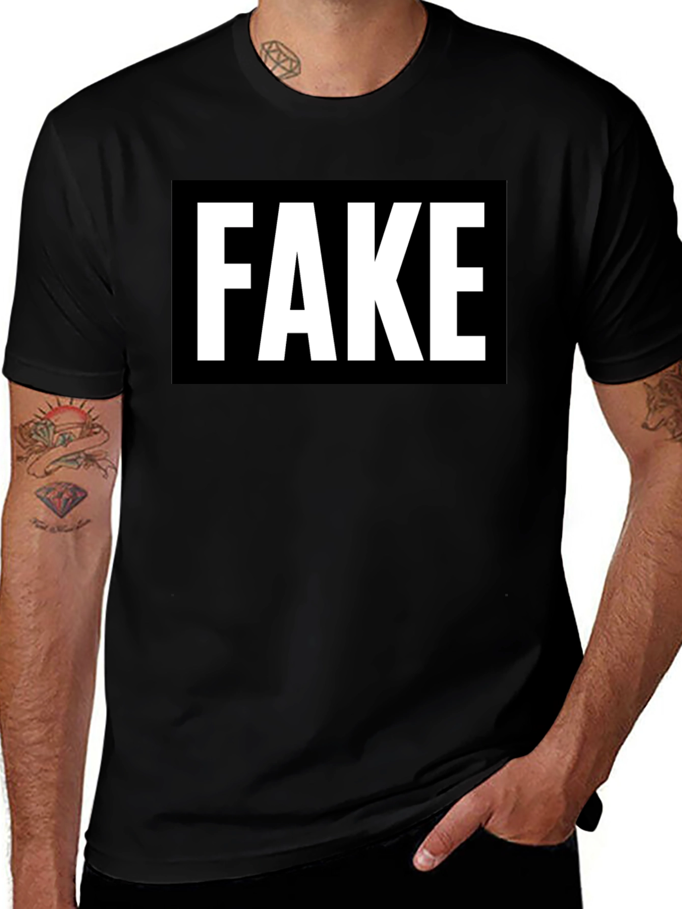 Variant 3 of Fake Graphic Tee - Bold Statement Shirt