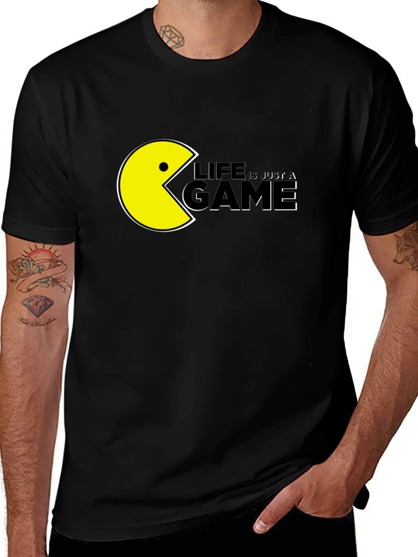 Variant 7 of Life is Just a Game Pac-Man Style Graphic Tee