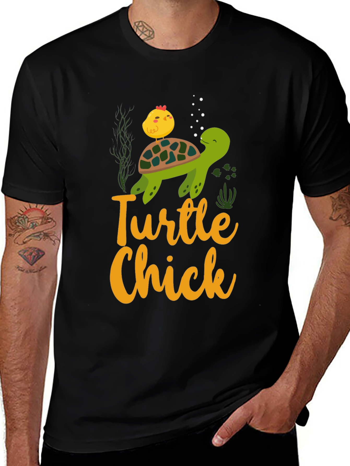 Variant 17 of Turtle Chick Graphic T-Shirt - Cute Animal Design