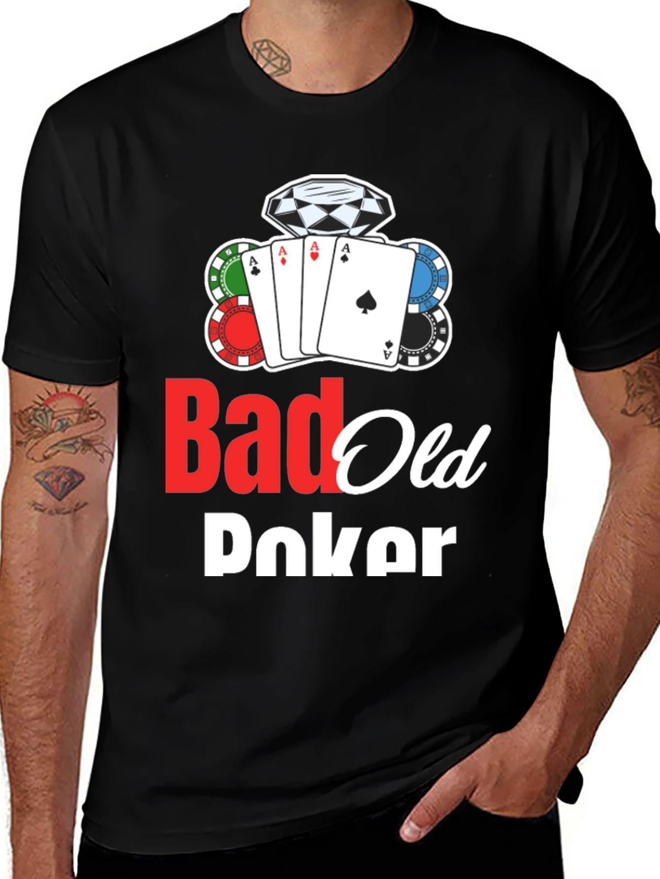 Variant 3 of Bad Old Poker Graphic T-Shirt