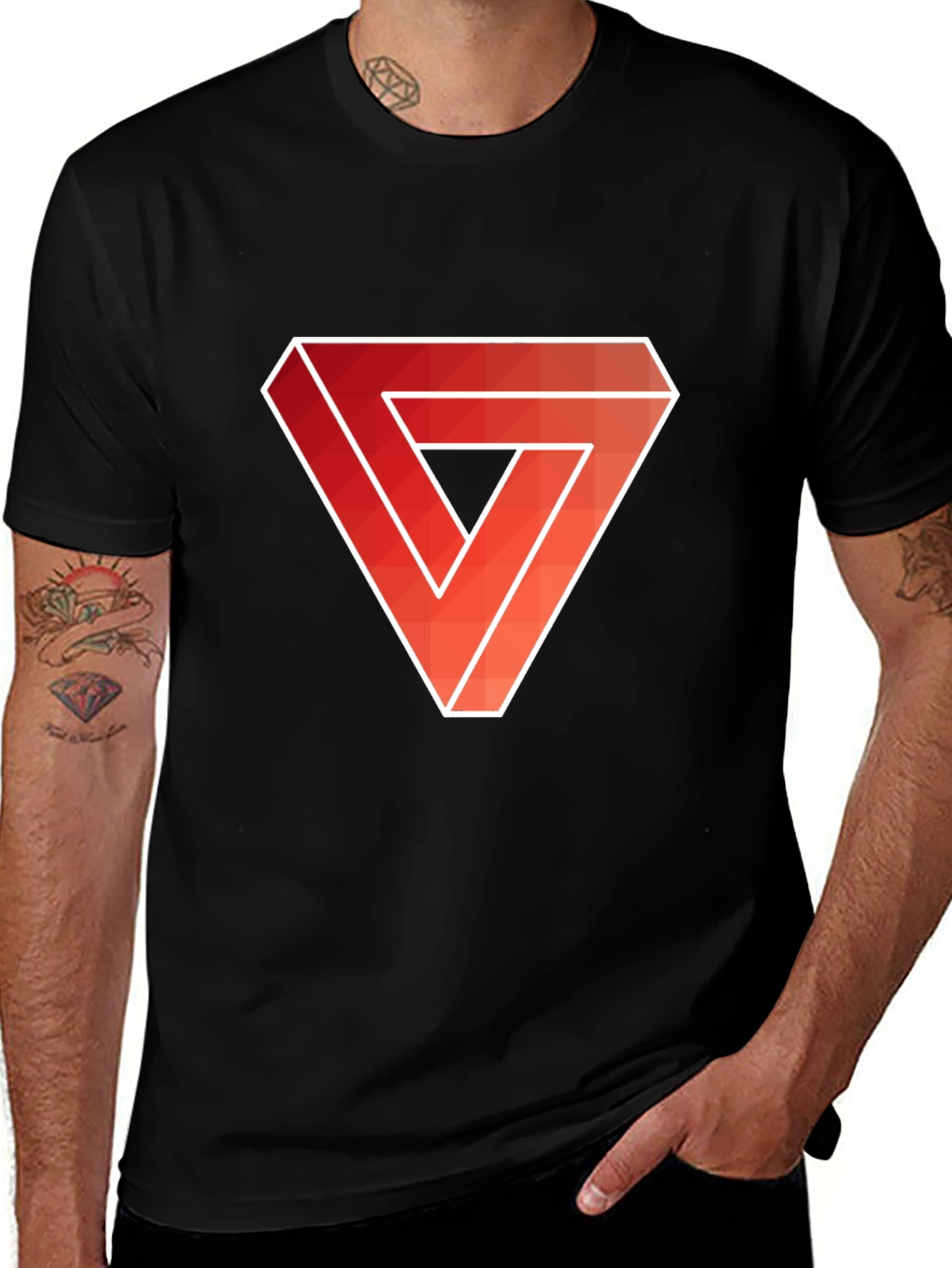 Impossible Triangle Men's Graphic Tee - Black