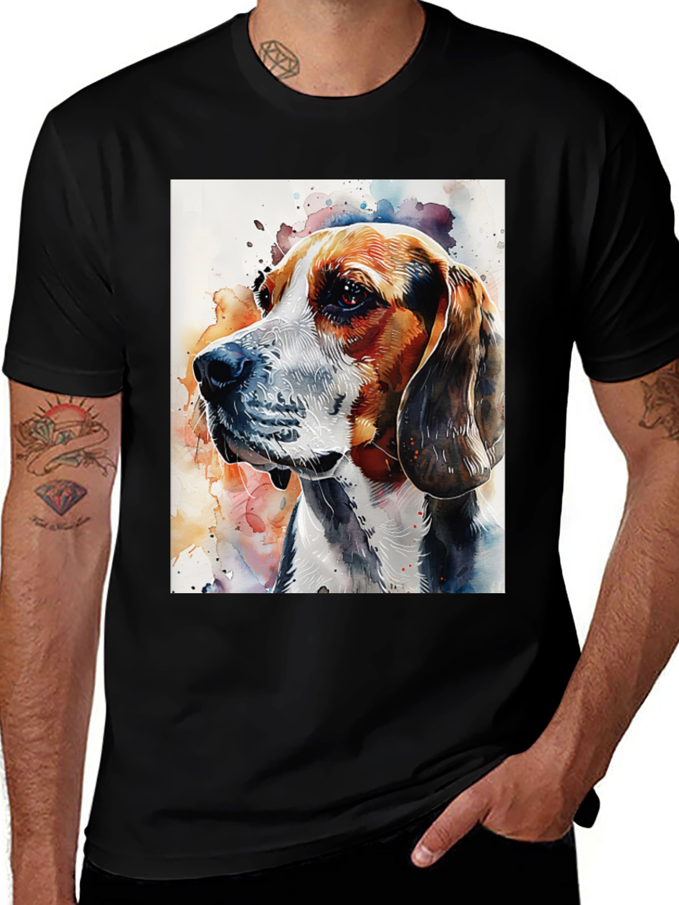 Variant 13 of Beagle Dog Watercolor Graphic T-Shirt
