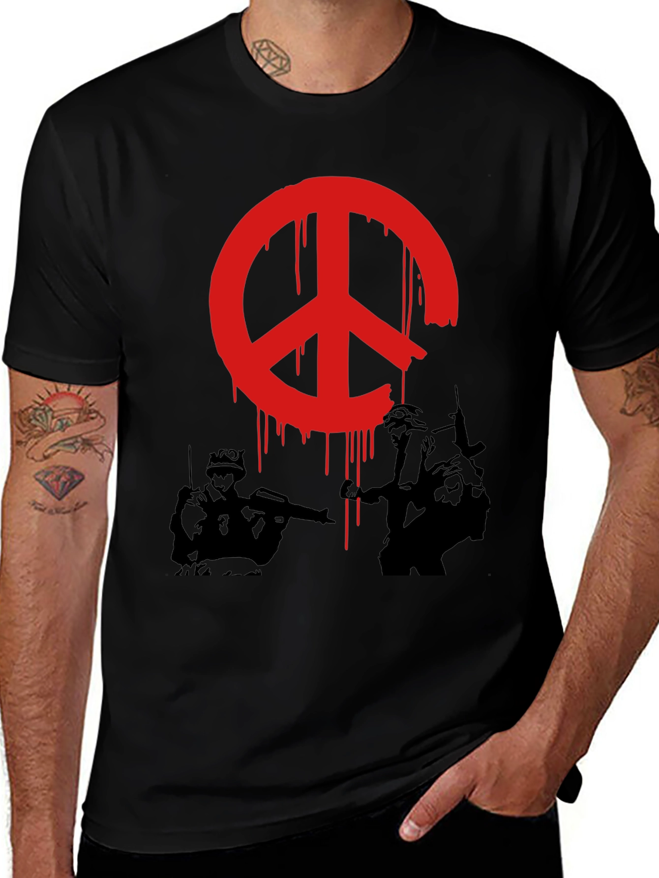 Variant 2 of Peace Sign Graphic T-Shirt - Stylish and Bold