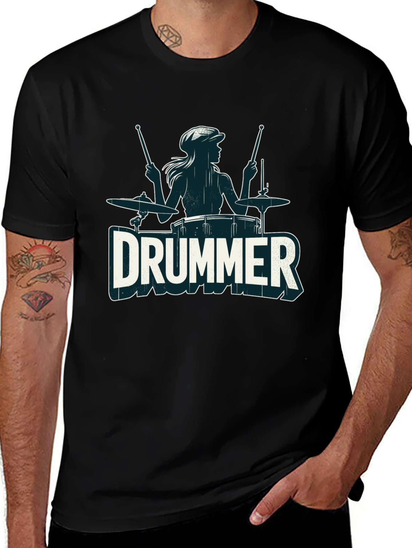 Variant 20 of Drummer Girl T-Shirt - Music Lover Tee