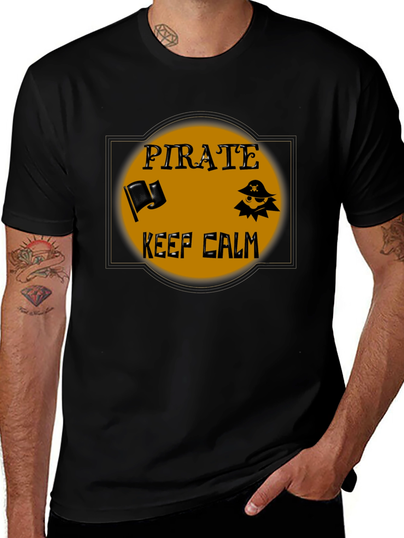 Variant 3 of Pirate Keep Calm Black Graphic Tee