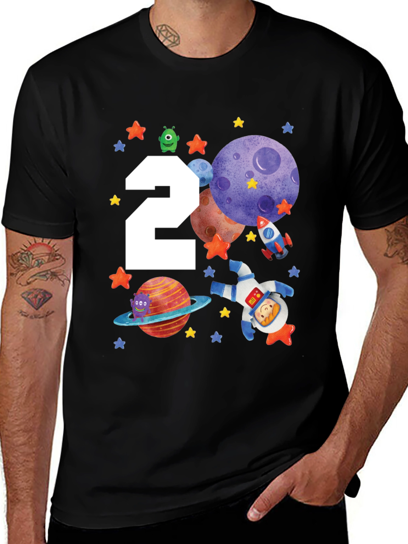 Variant 14 of Space Birthday T-shirt - Number Two 