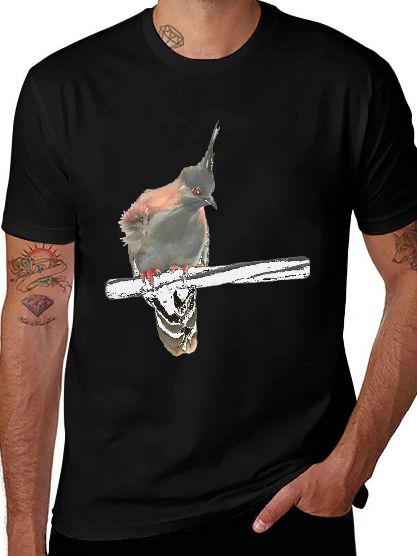 Variant 17 of Bird on Branch Graphic Tee - Stylish Comfort