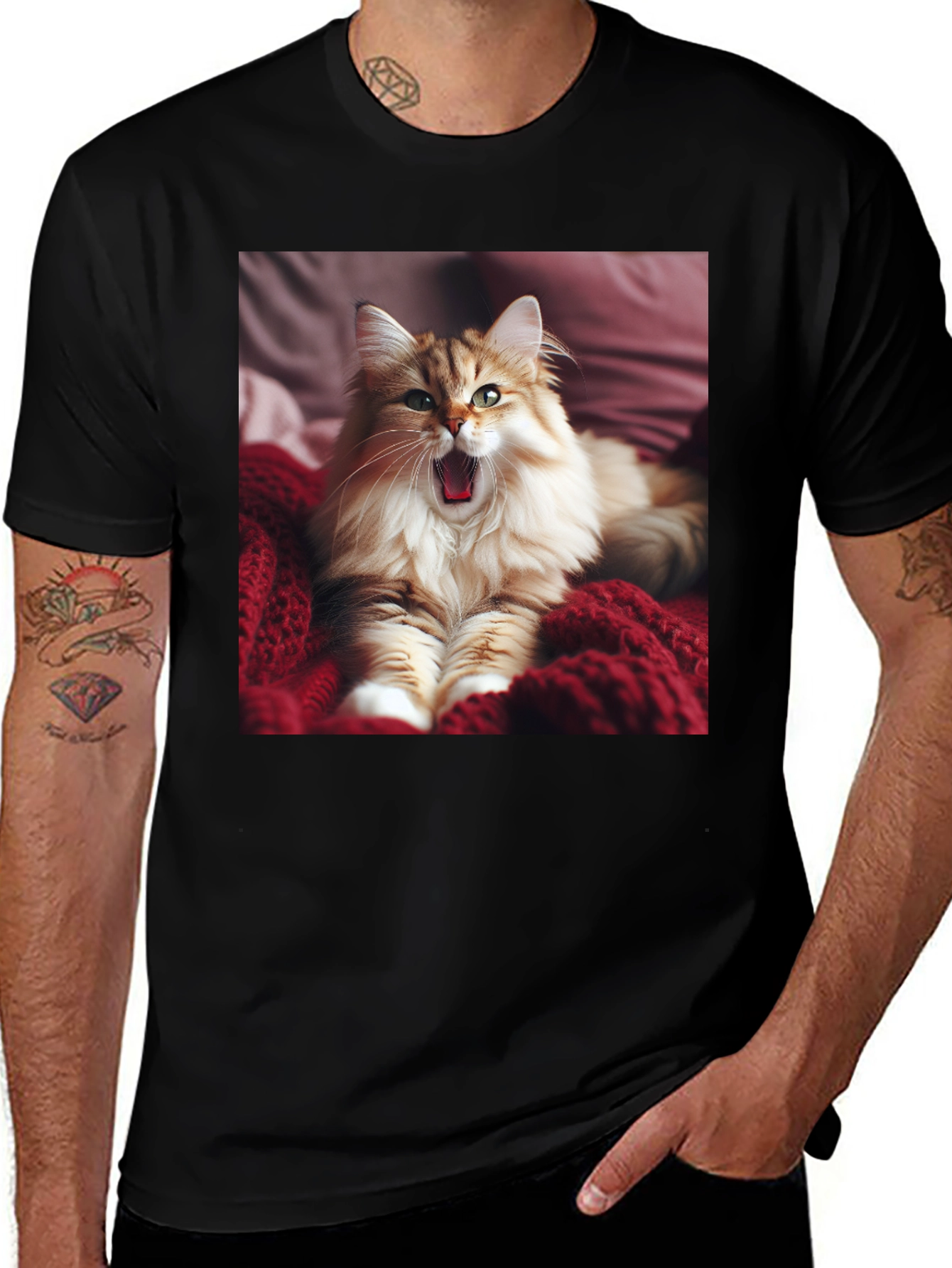 Variant 12 of Yawning Cat Graphic Tee