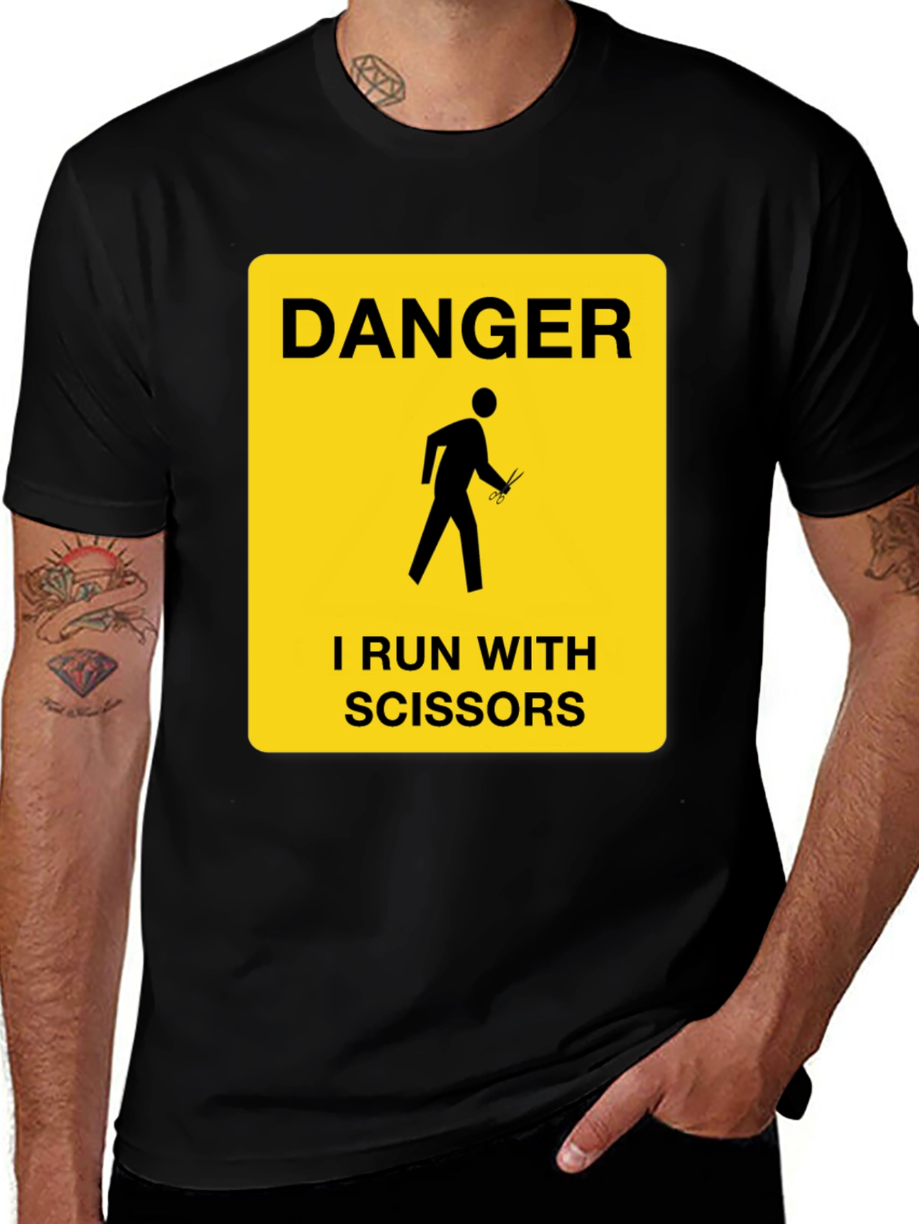 Variant 24 of Danger I Run With Scissors Graphic Tee - Humor T-Shirt