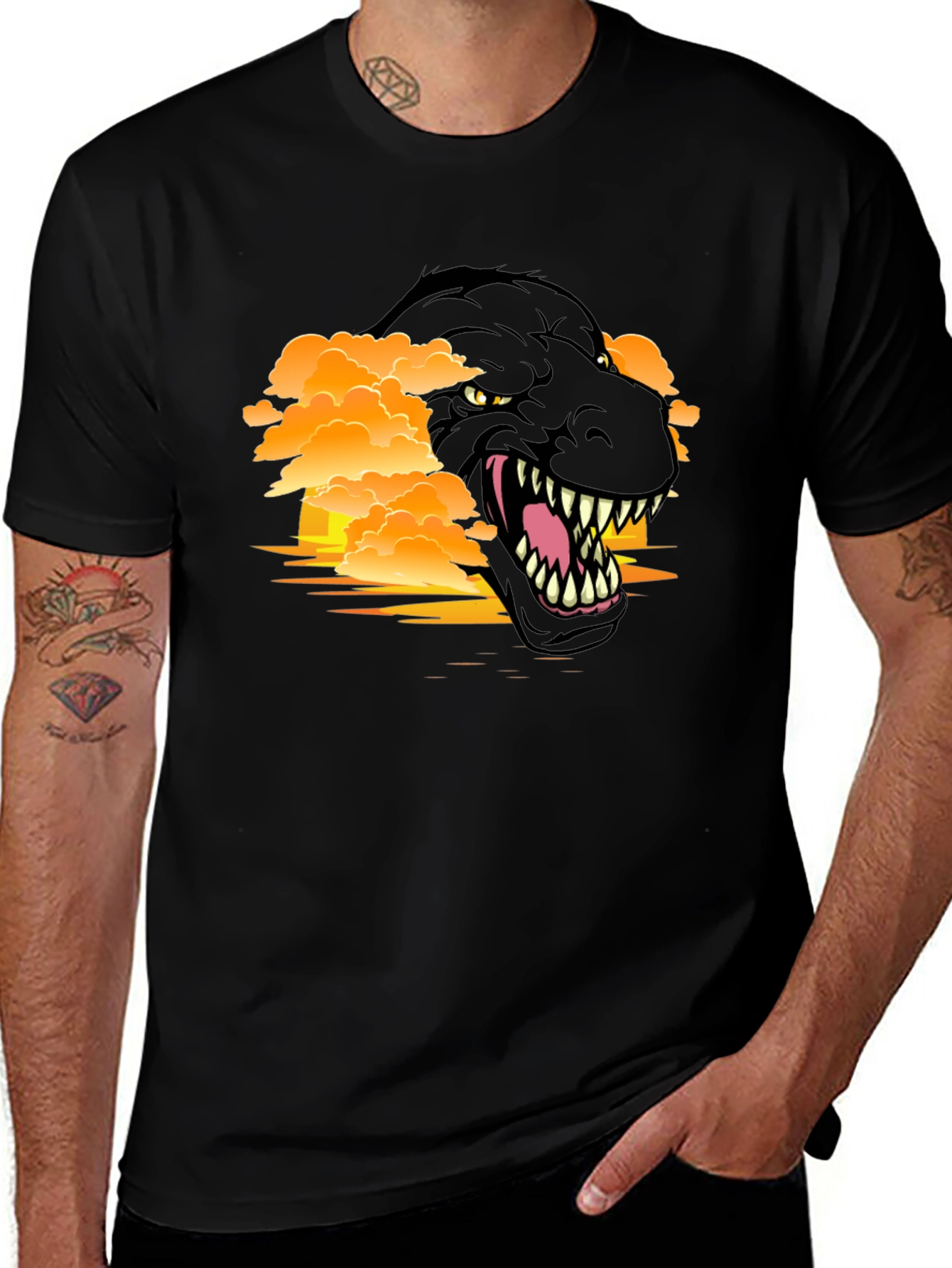 Variant 21 of Dinosaur Sunset Graphic T-Shirt