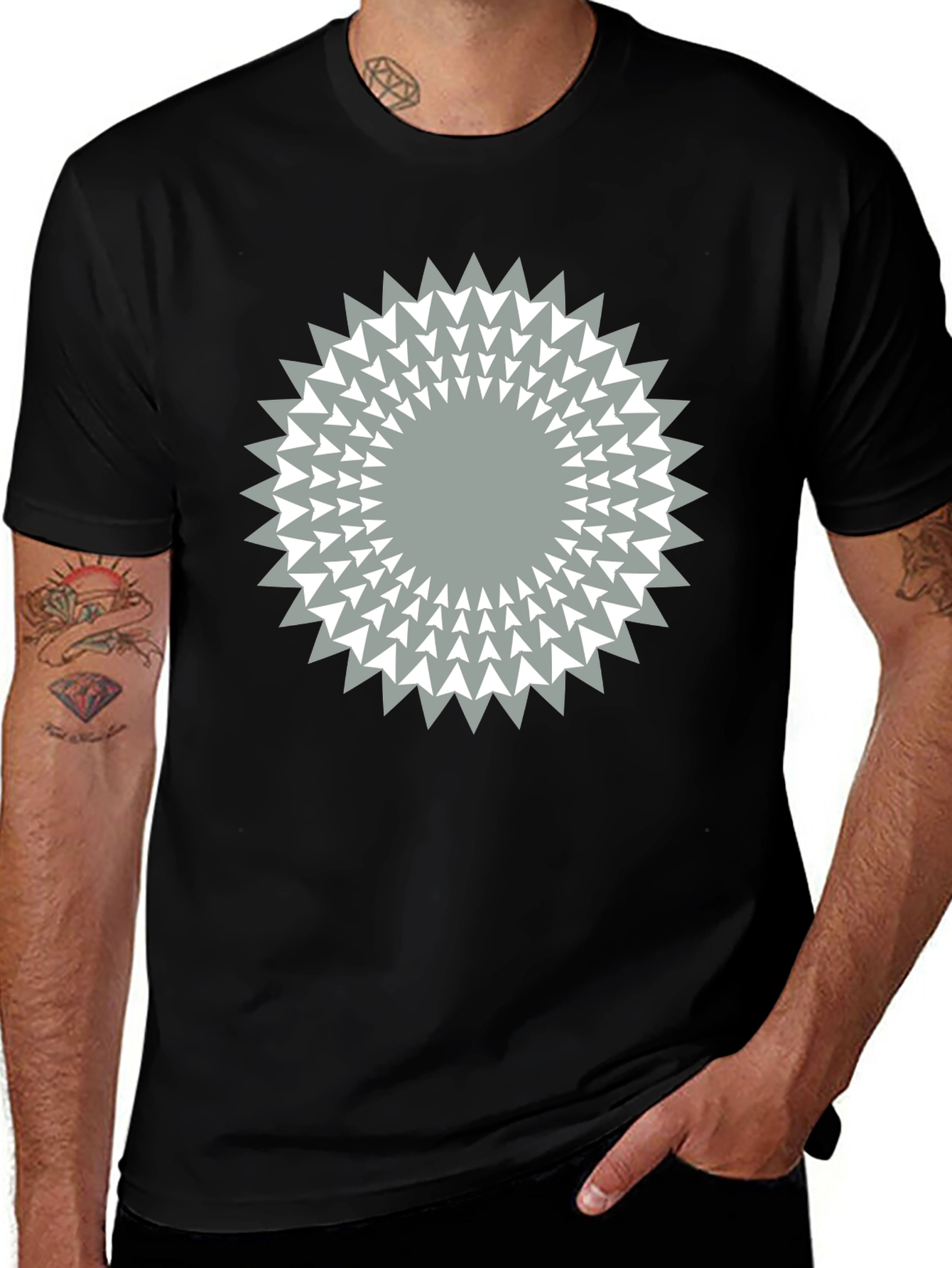 Variant 11 of Geometric Starburst Graphic Tee - Modern Casual