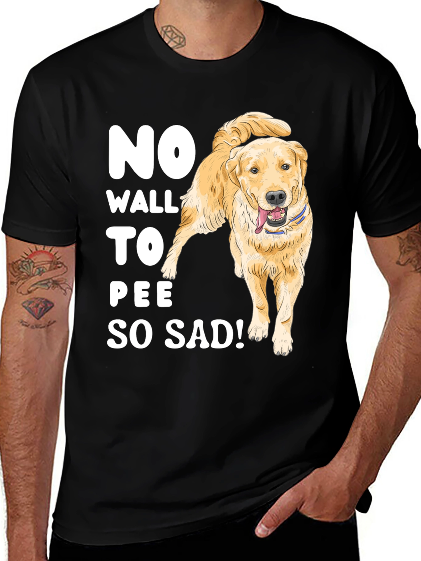 Variant 26 of No Wall To Pee So Sad Dog Graphic Tee