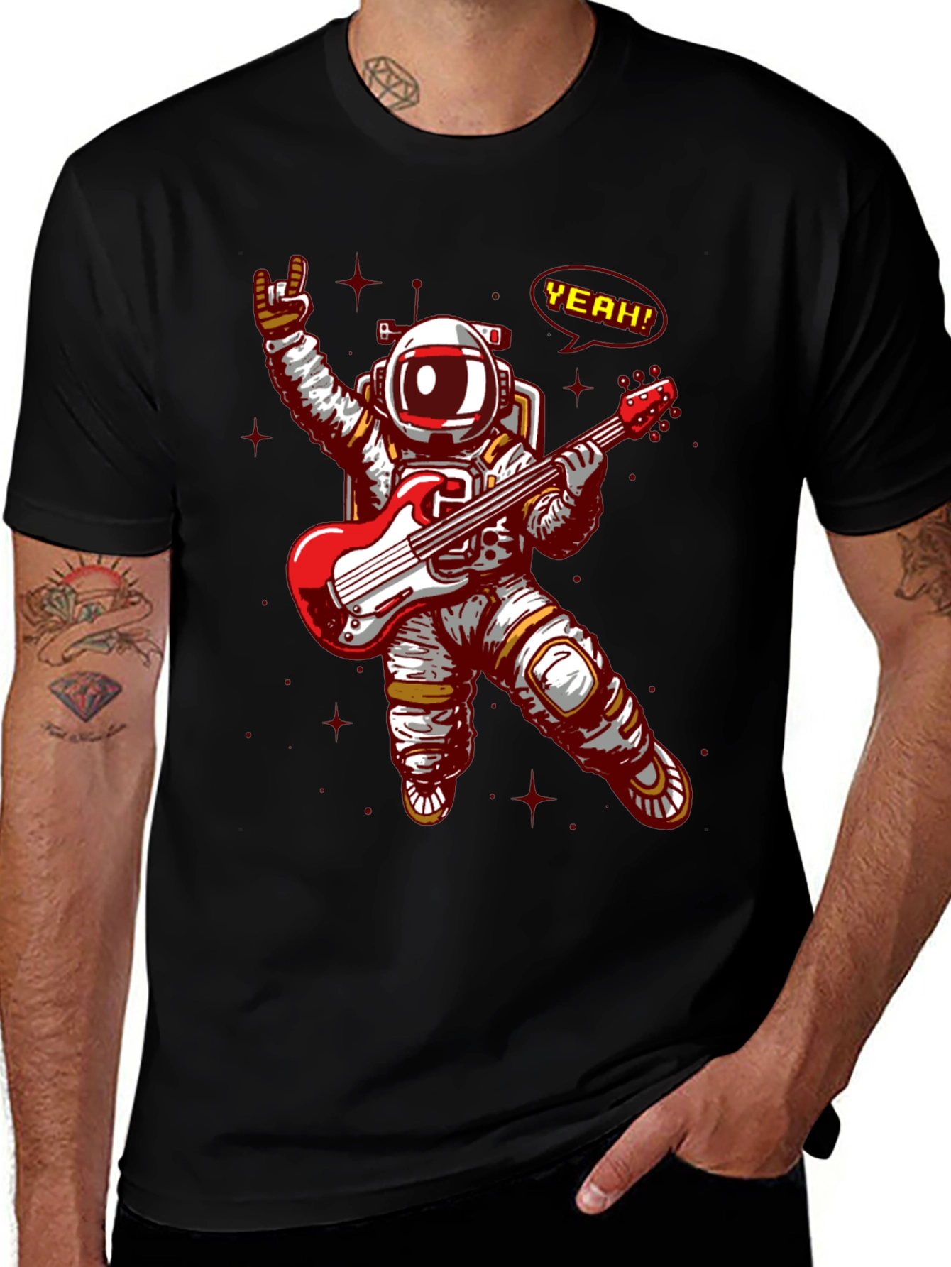 Variant 18 of Astronaut Rocking Guitar T-Shirt - Space Music Tee