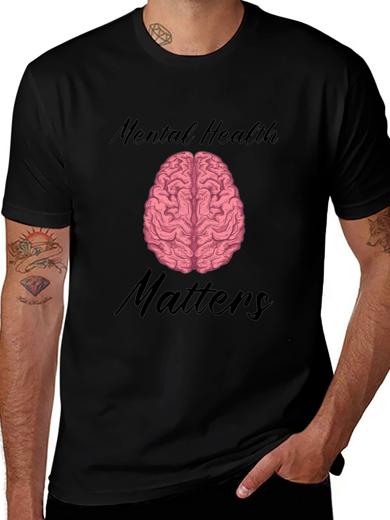 Variant 4 of Mental Health Matters T-Shirt Brain Graphic
