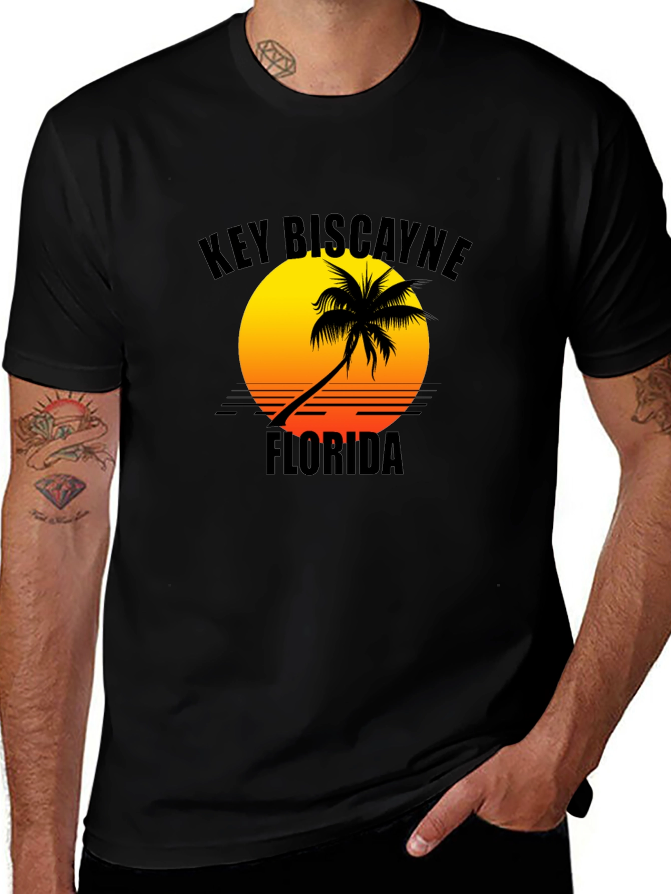 Key Biscayne Florida Sunset Graphic Tee
