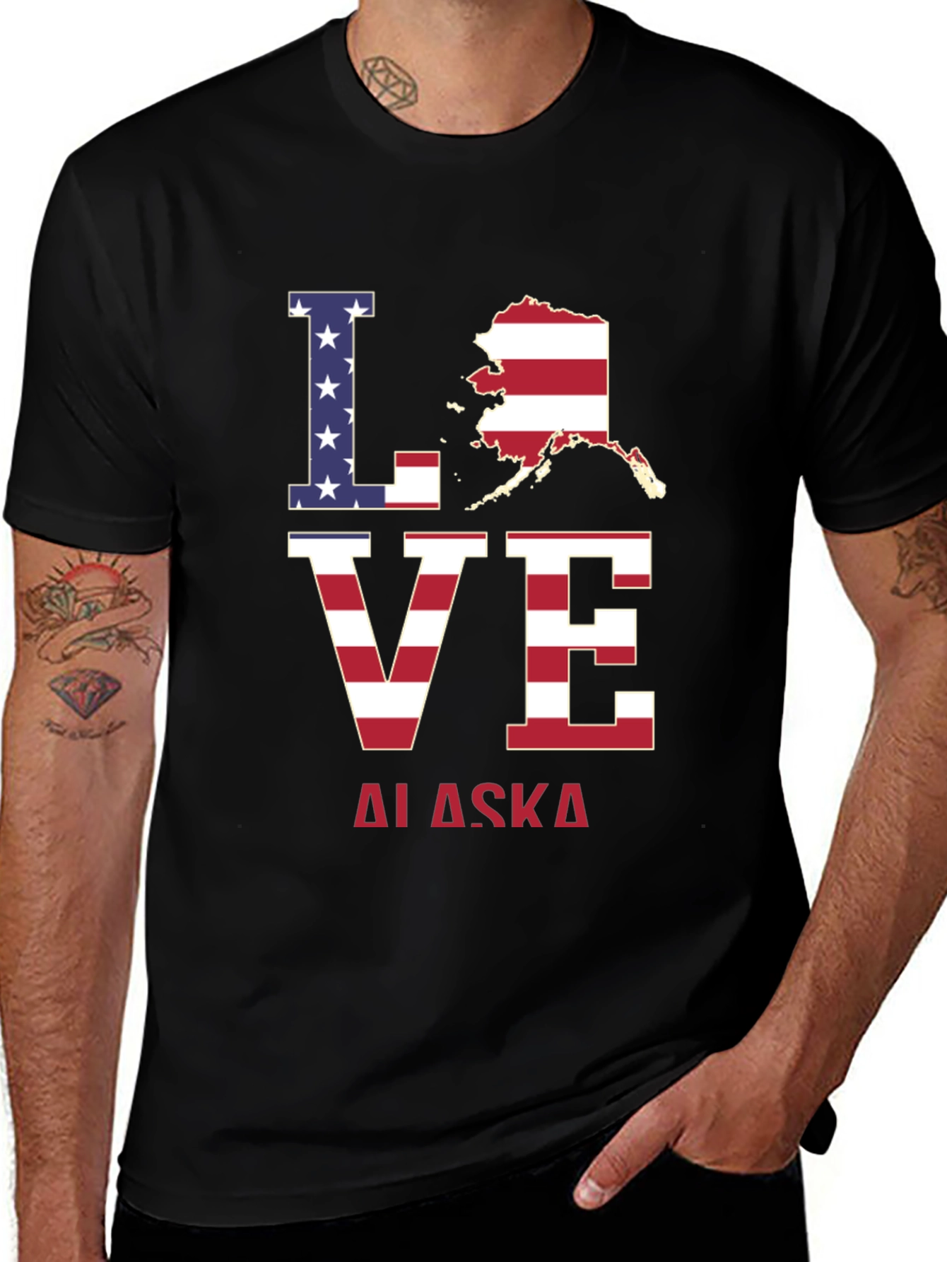 Variant 22 of Love Alaska Patriotic T-Shirt