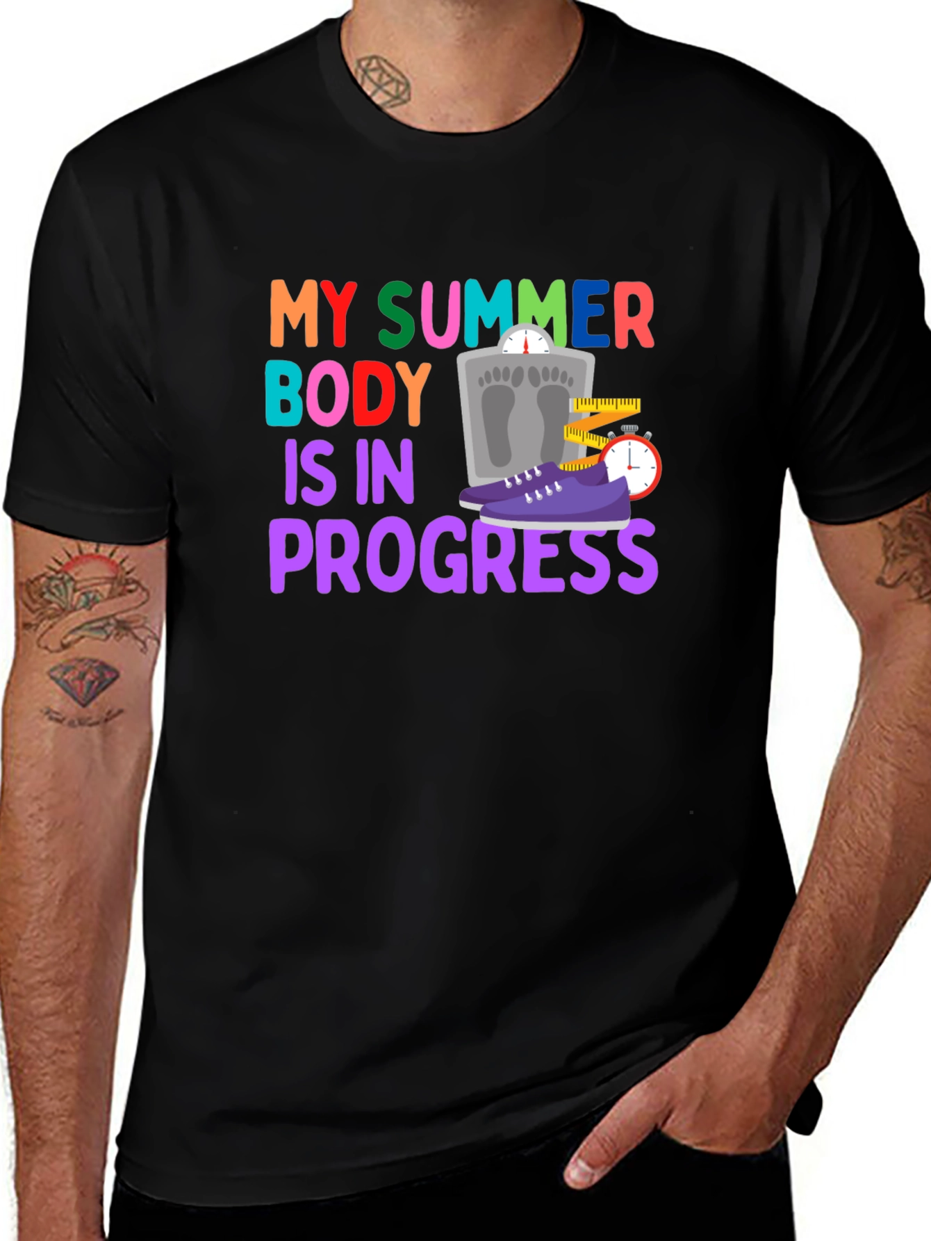 Variant 19 of Summer Body Progress Black Graphic Tee