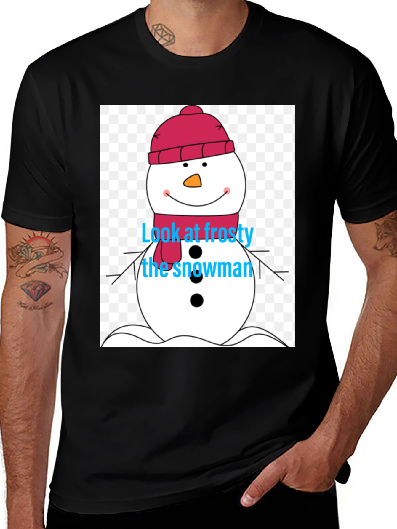 Variant 9 of Frosty the Snowman Graphic Tee - Winter Holiday Apparel