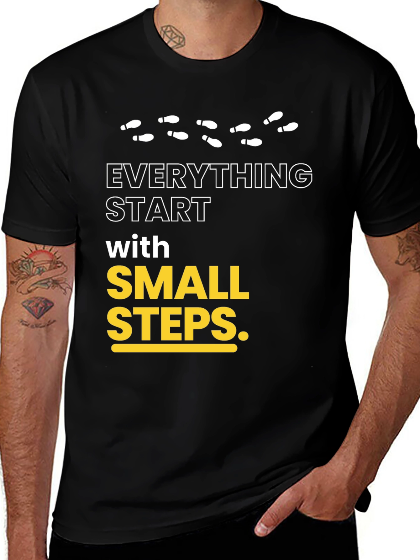 Variant 28 of Small Steps Graphic T-Shirt - Motivational Design