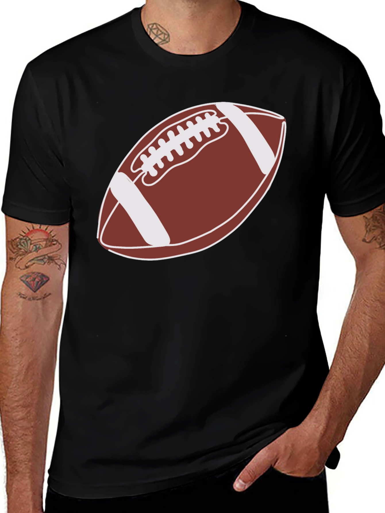 Variant 16 of Football Graphic Tee - Black Casual Shirt