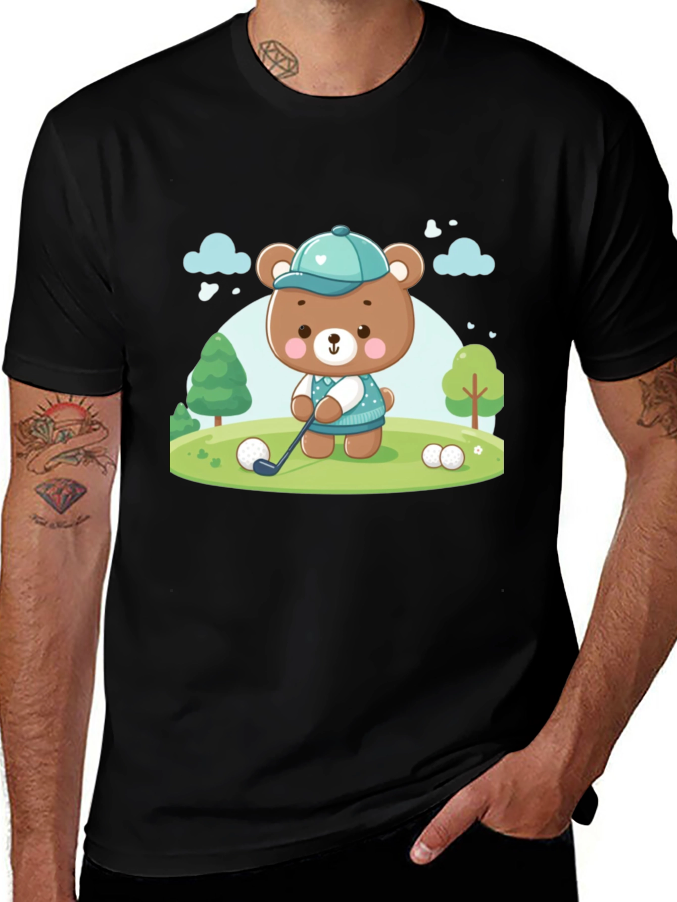 Variant 25 of Golfing Bear T-Shirt - Cartoon Tee