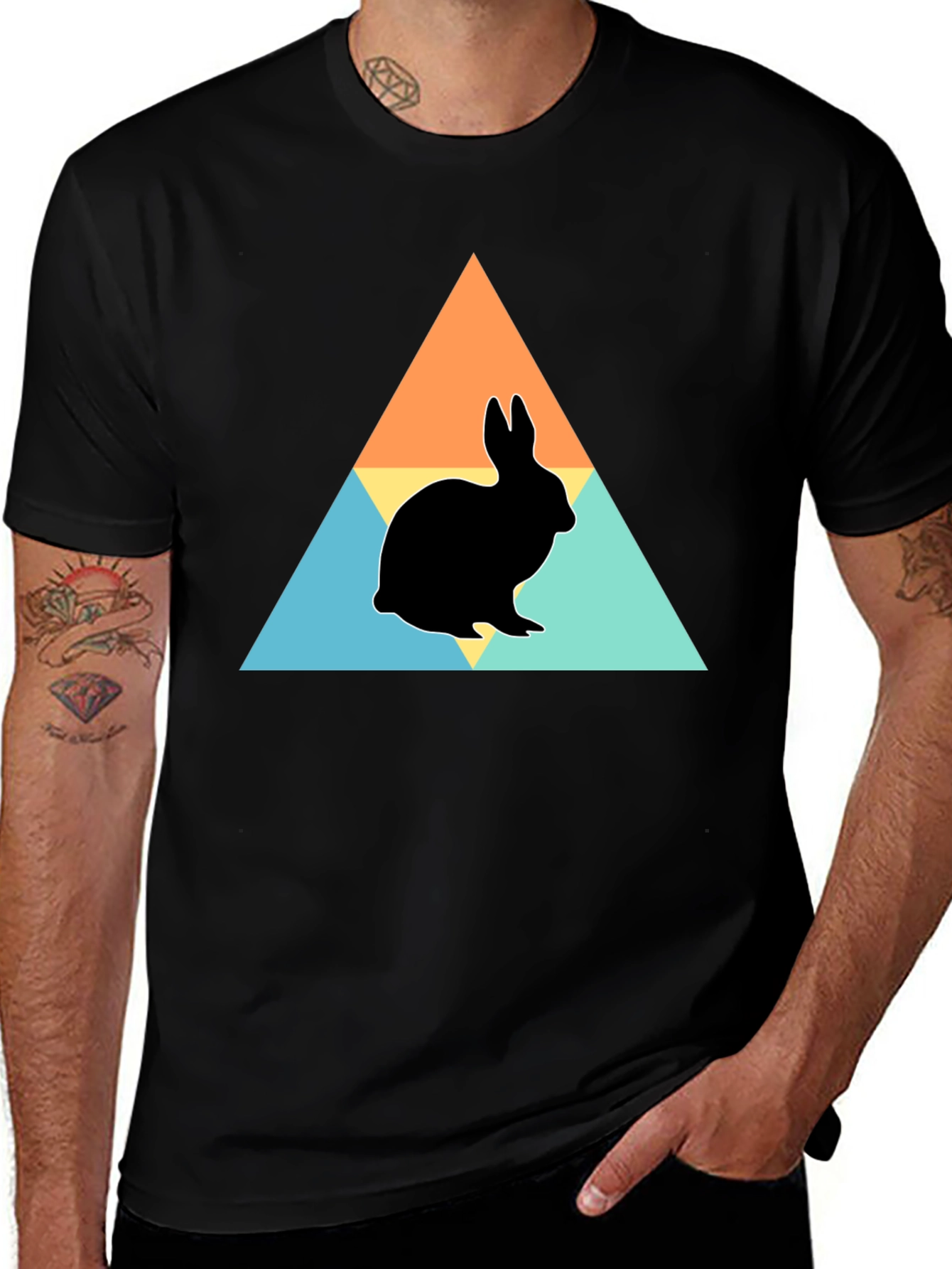 Variant 8 of Rabbit Silhouette Graphic Print Tee