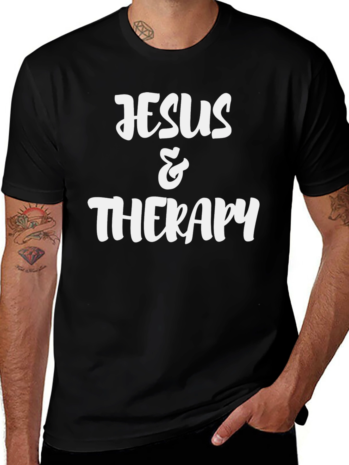 Variant 27 of Jesus & Therapy Black Graphic Tee