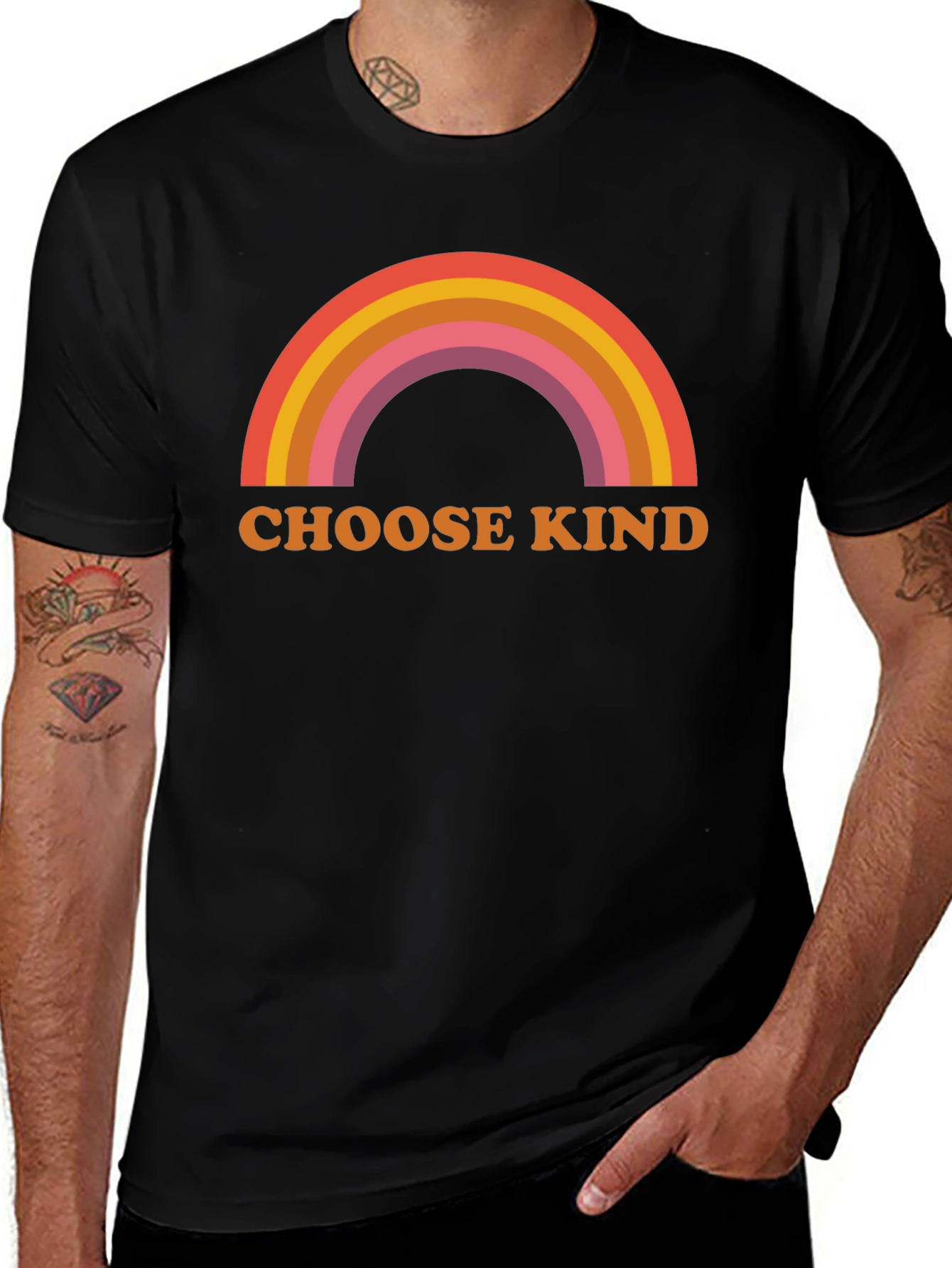 Variant 29 of Choose Kind Rainbow Graphic Tee - Unisex Soft Cotton Shirt