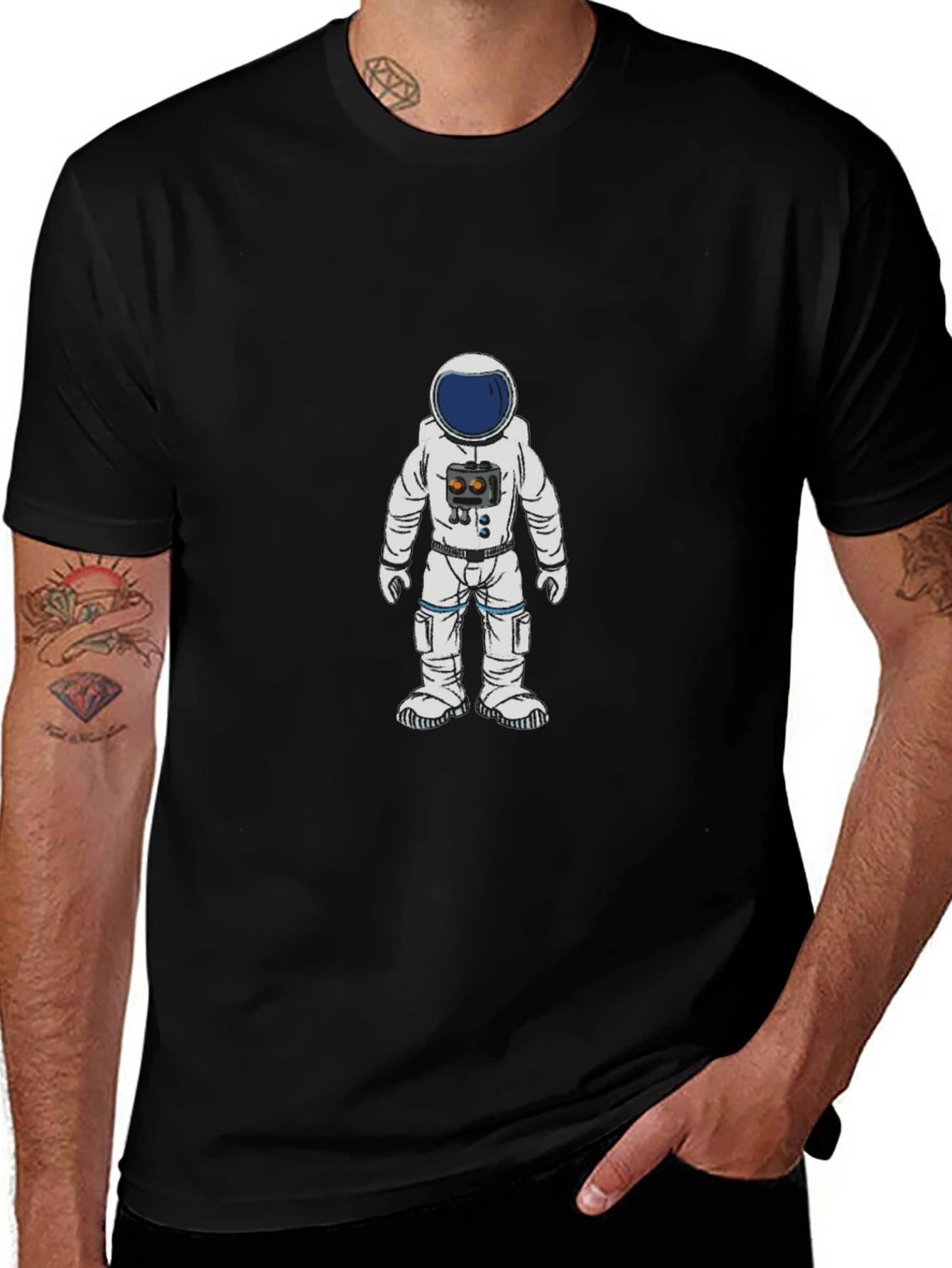 Variant 16 of Astronaut Graphic T-Shirt - Classic Black Tee