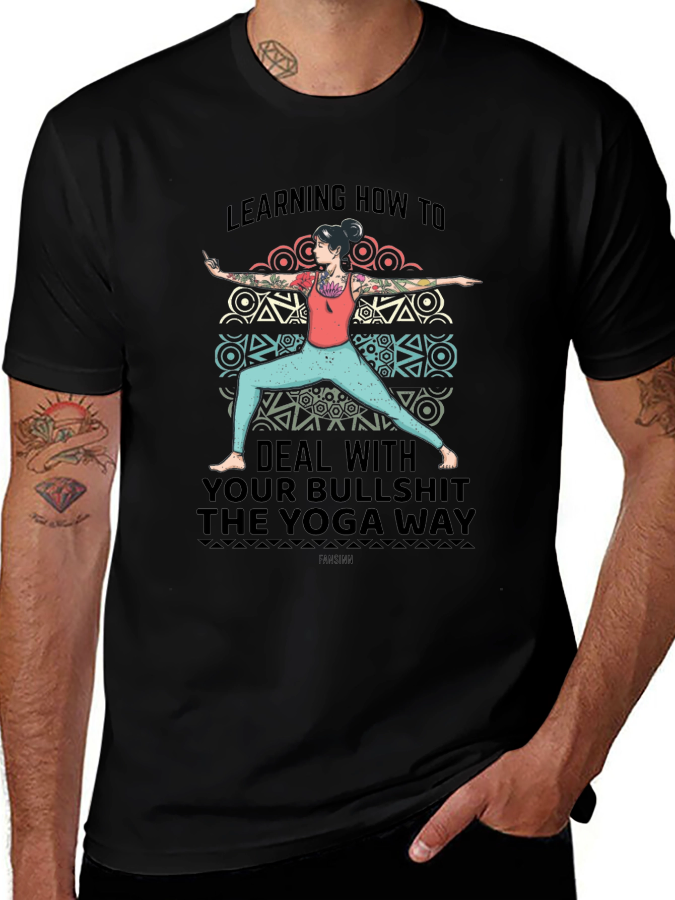 Variant 27 of Yoga Way Graphic Tee - Deal with Bullshit