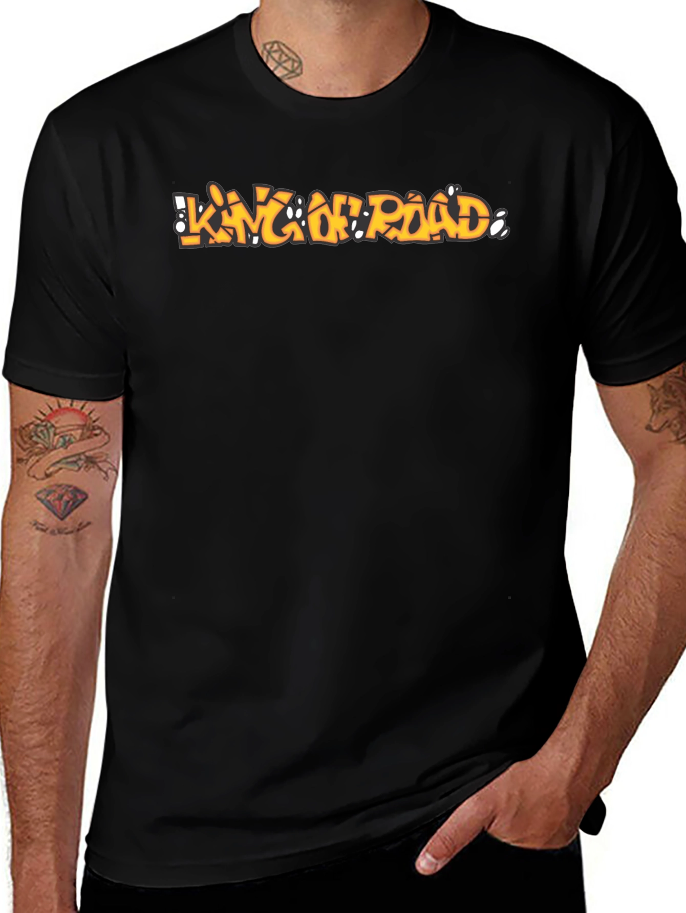King On Road Graphic Black T-Shirt