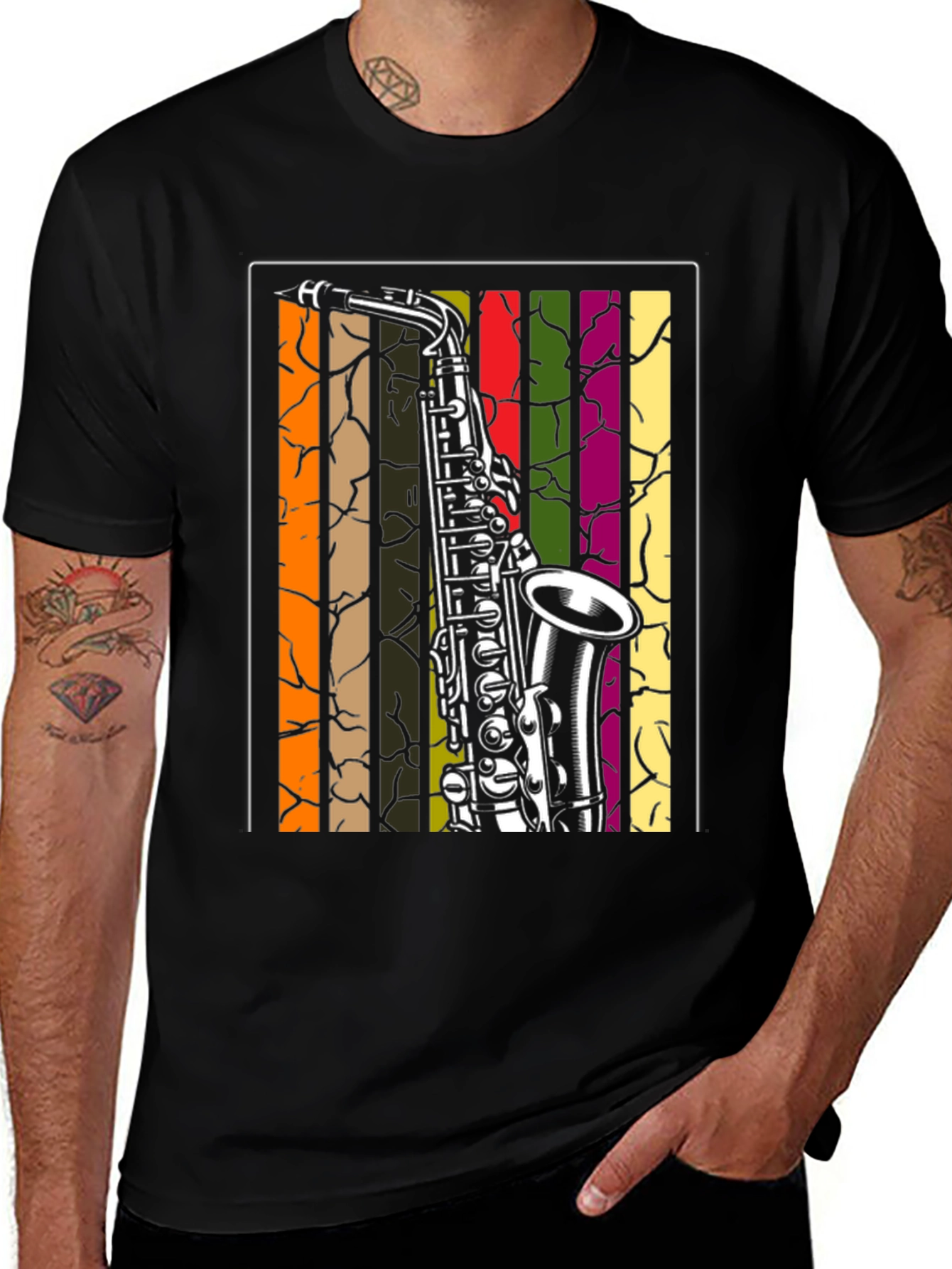 Variant 8 of Saxophone Graphic Tee - Retro Music Lover Shirt