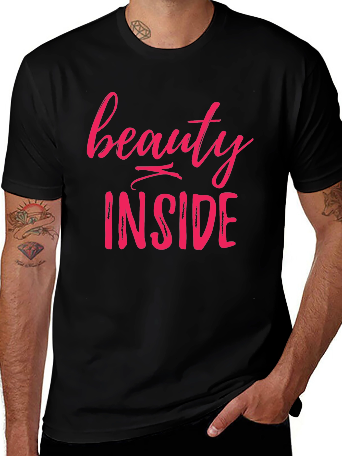 Variant 17 of Beauty Inside Graphic Tee - Black Unisex