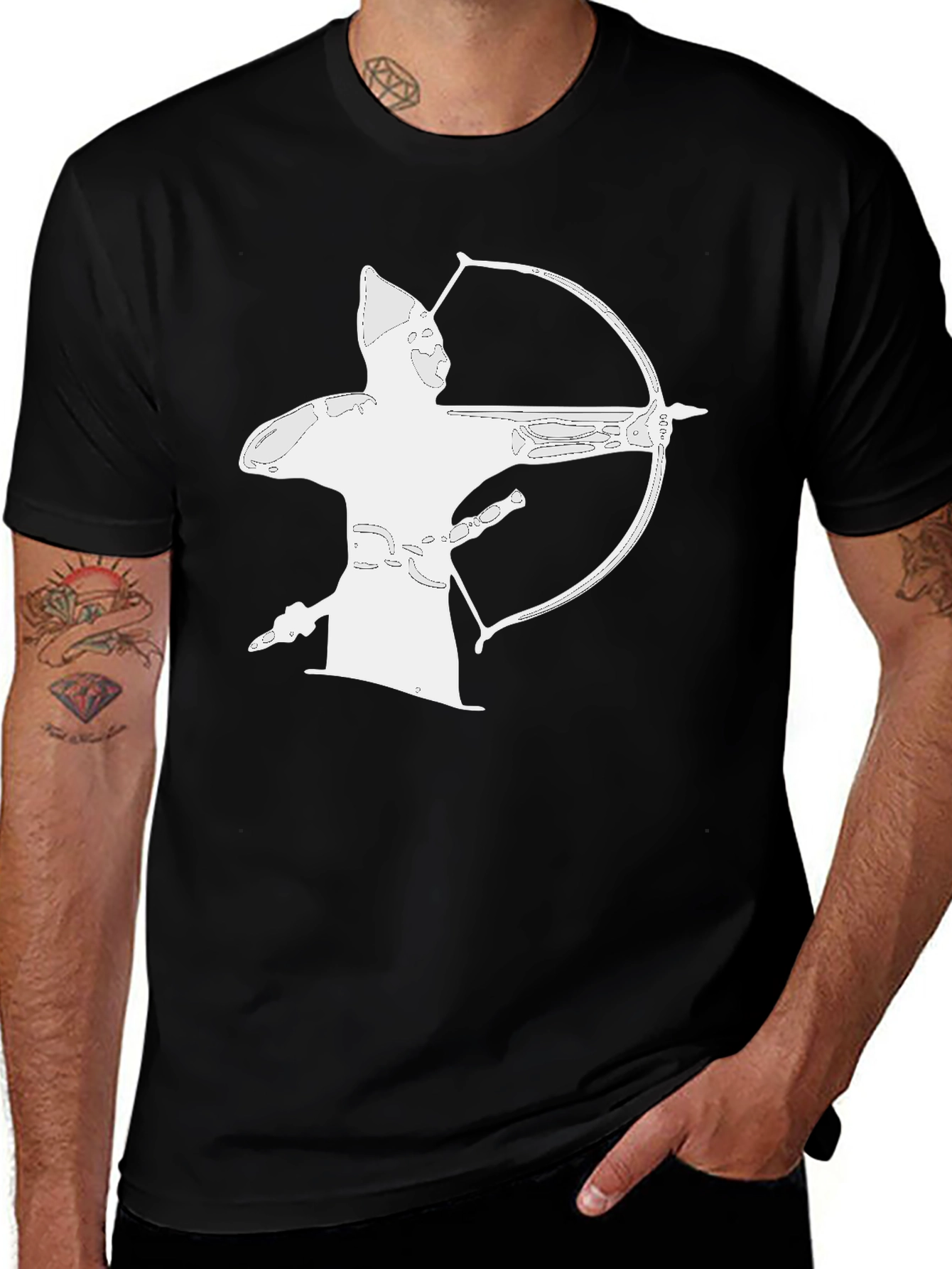 Variant 15 of Archer Graphic Tee - Black Cotton T-Shirt