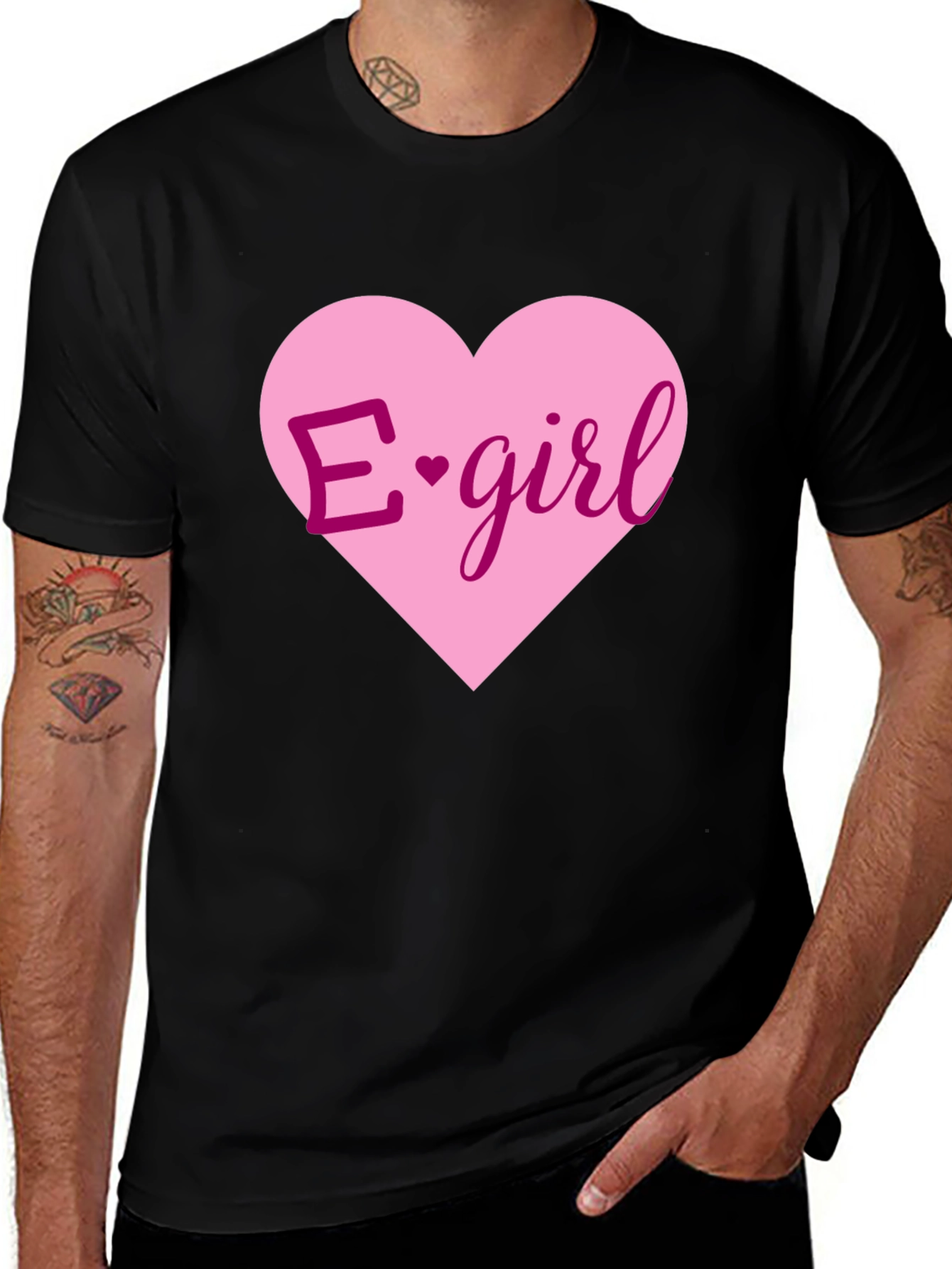 Variant 30 of E-girl Pink Heart Black Tee