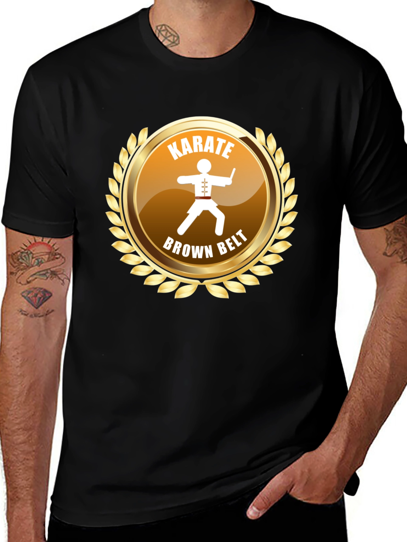 Variant 5 of Karate Brown Belt Black T-Shirt
