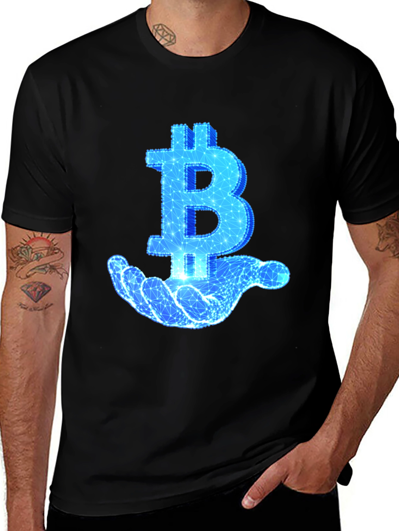 Bitcoin Hand Graphic Tee - Crypto Enthusiast T-Shirt