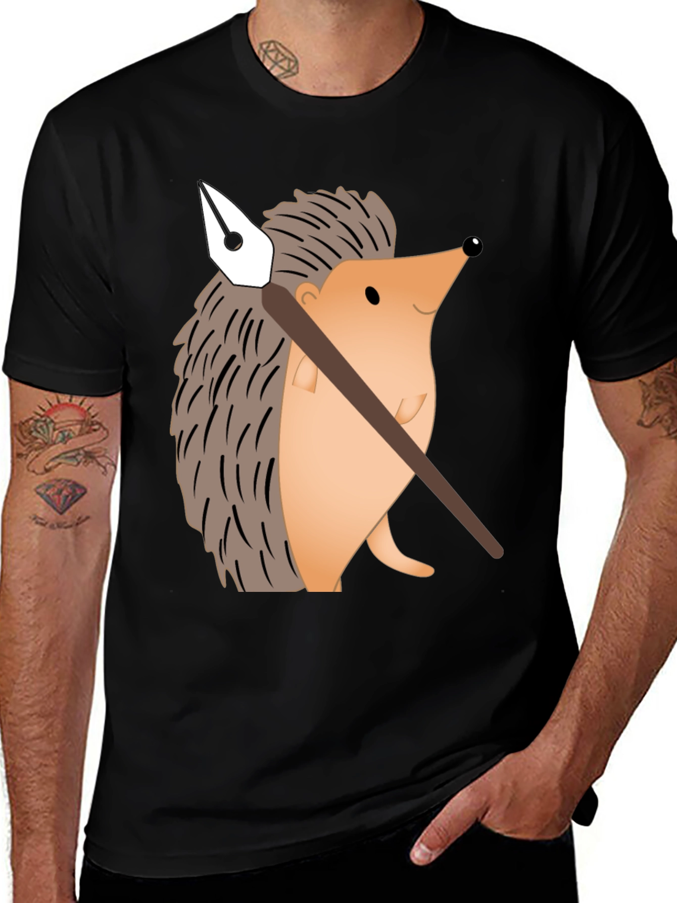 Variant 15 of Hedgehog Artist Graphic T-Shirt