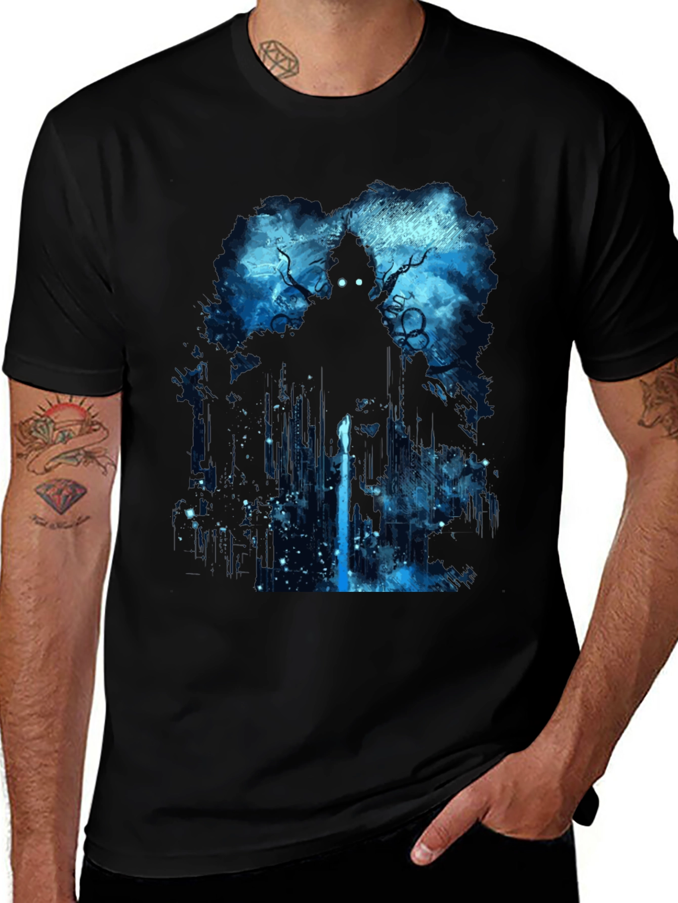Variant 26 of Mystic Silhouette Graphic Black T-Shirt
