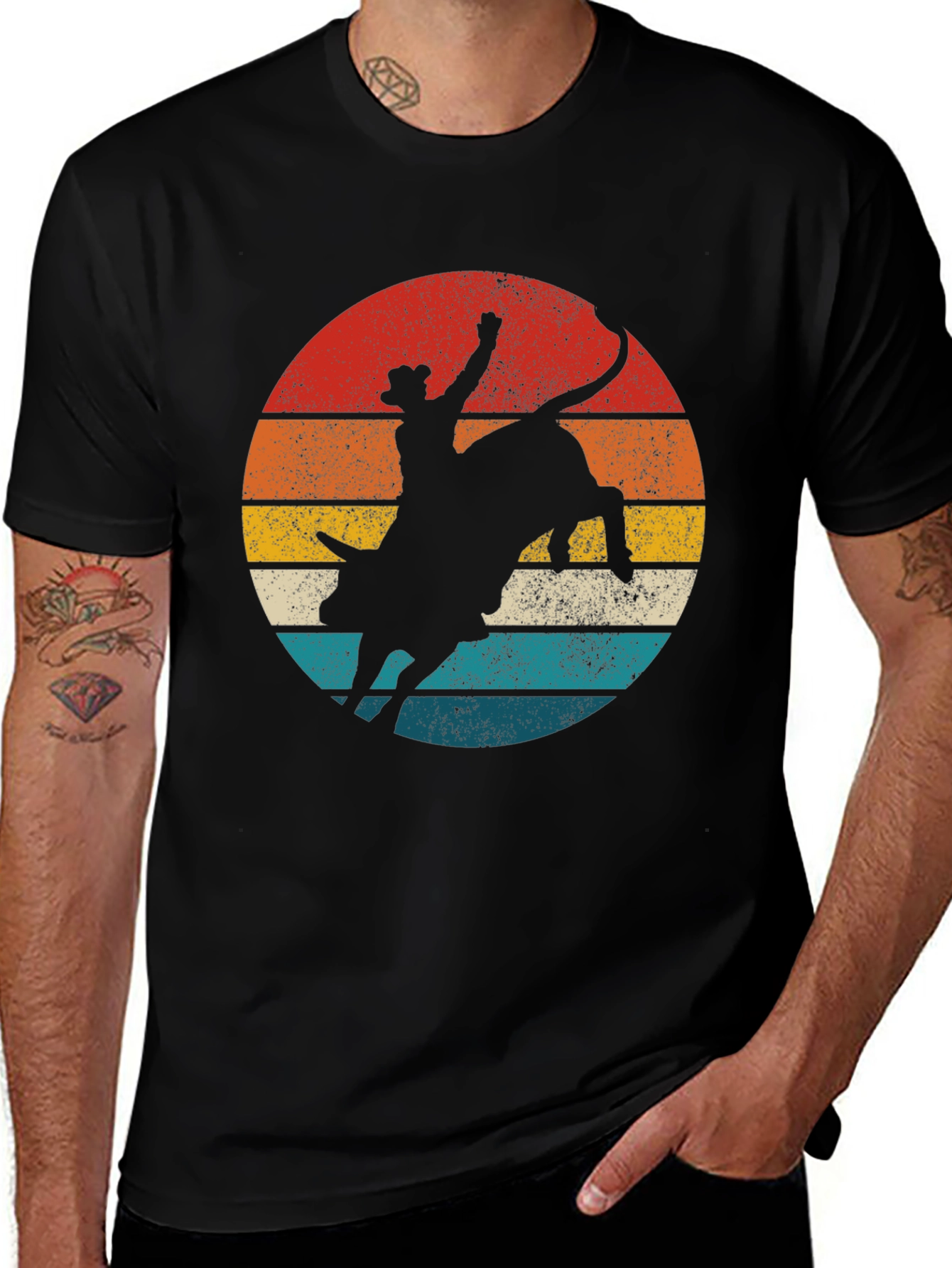 Variant 15 of Retro Bull Rider T-Shirt - Western Rodeo Graphic Tee