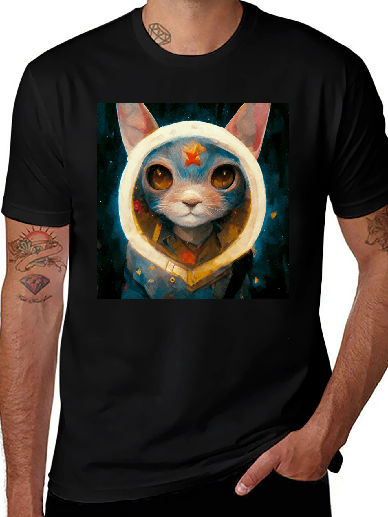 Variant 3 of Cosmic Cat T-Shirt